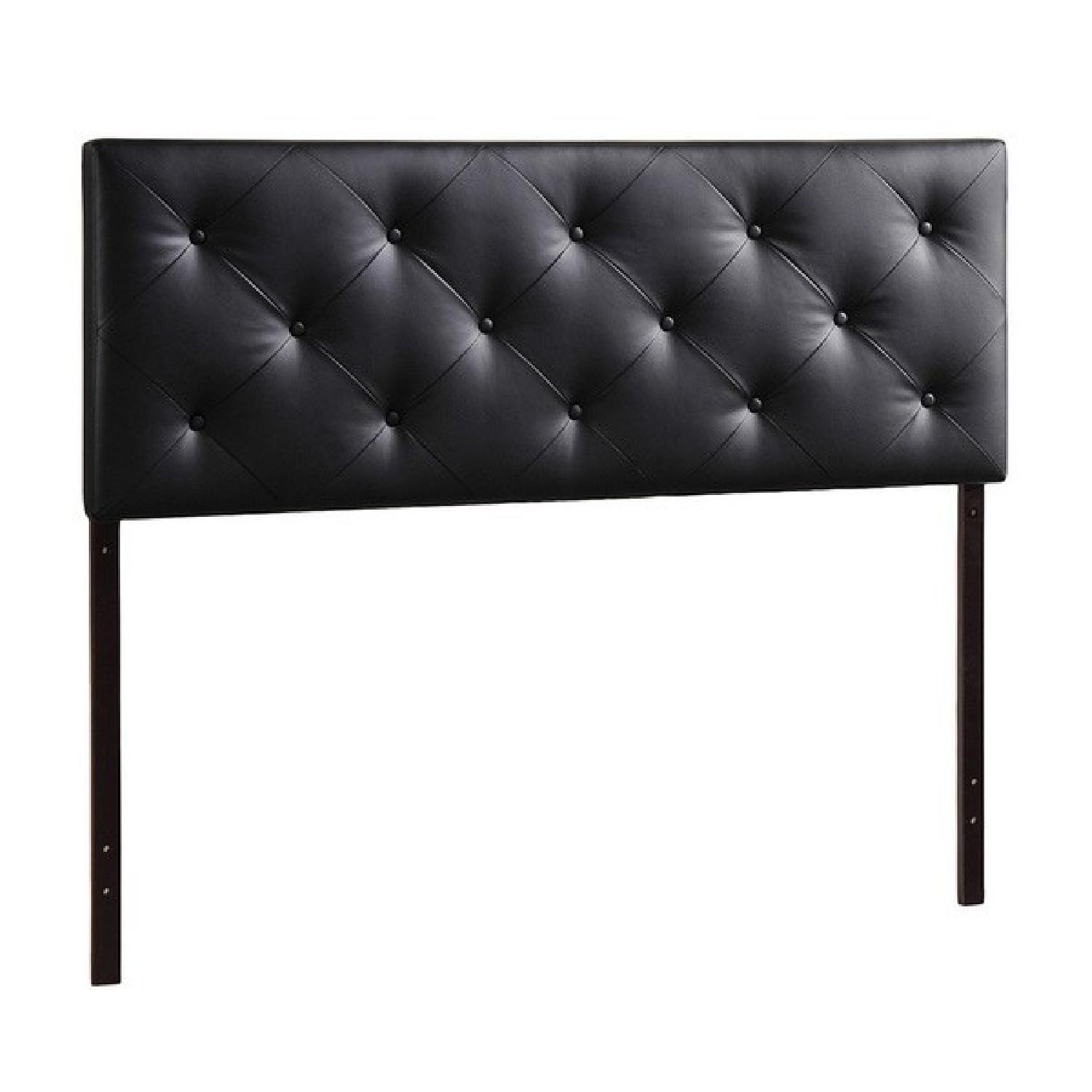 Baxton Studio Kearney Black Modern Upholstered Headboard - image-1