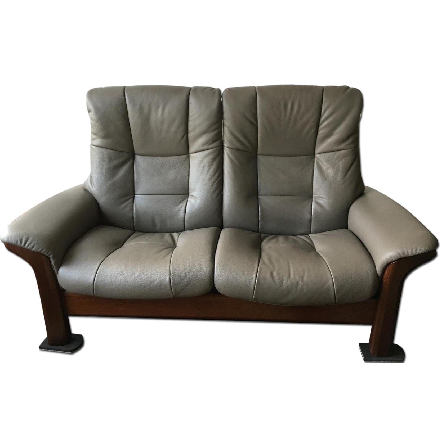 Ekornes Stressless 2 Loveseats w/ Matching Ottoman - image-0