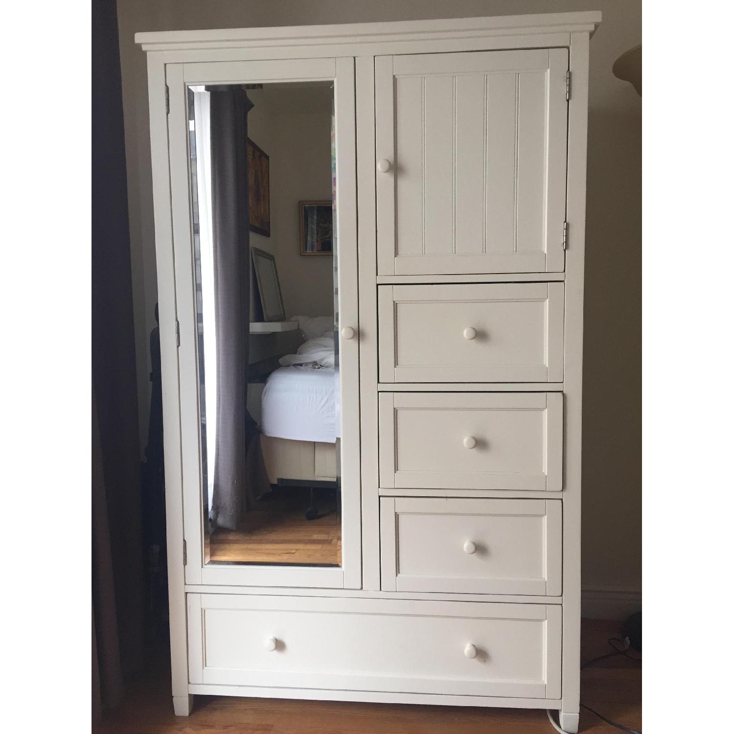 Pottery Barn White Beadboard Chiffonier - image-1
