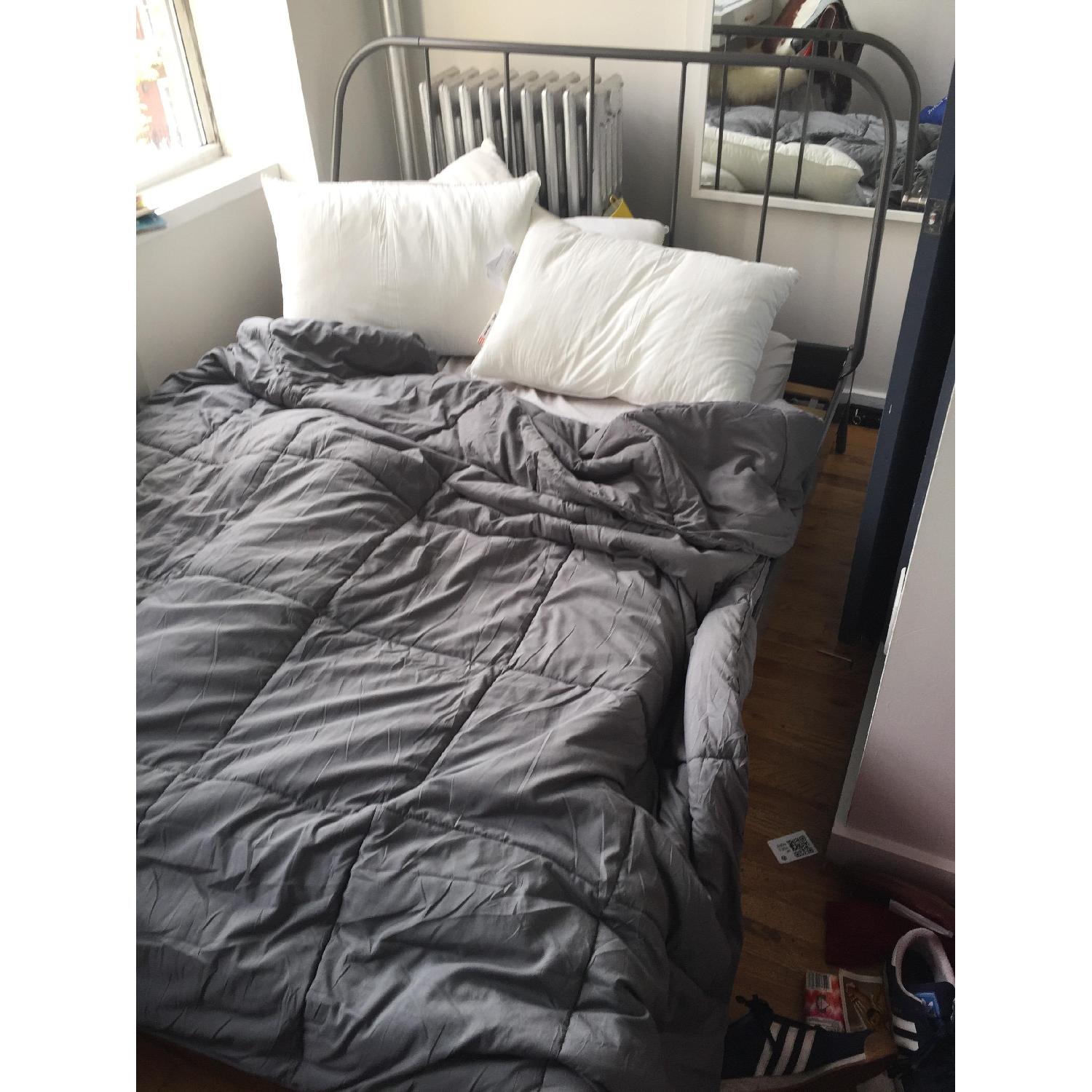 Ikea Kopardal Queen Bed Frame in Gray AptDeco