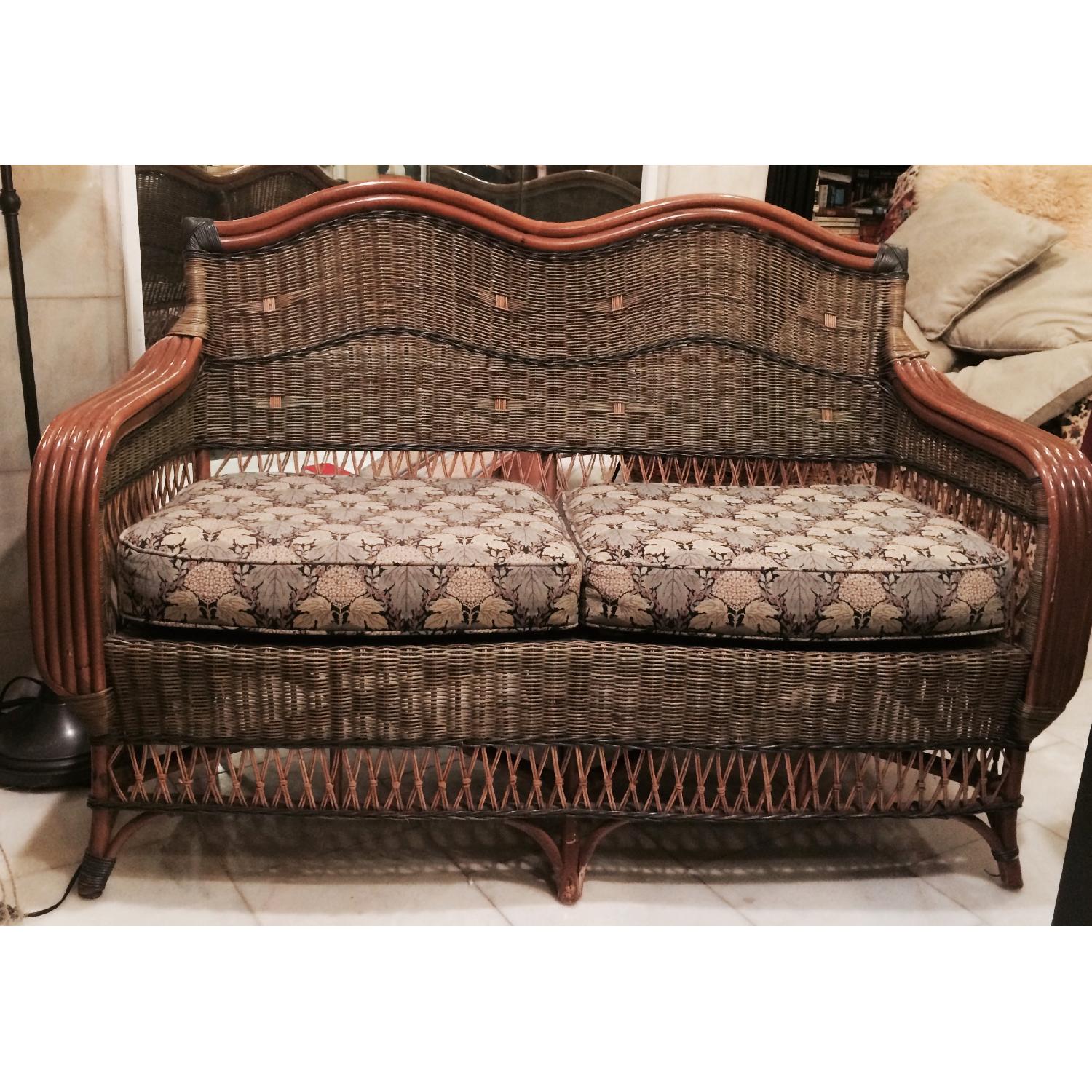 Wicker Loveseat + Chair & Ottoman - image-1