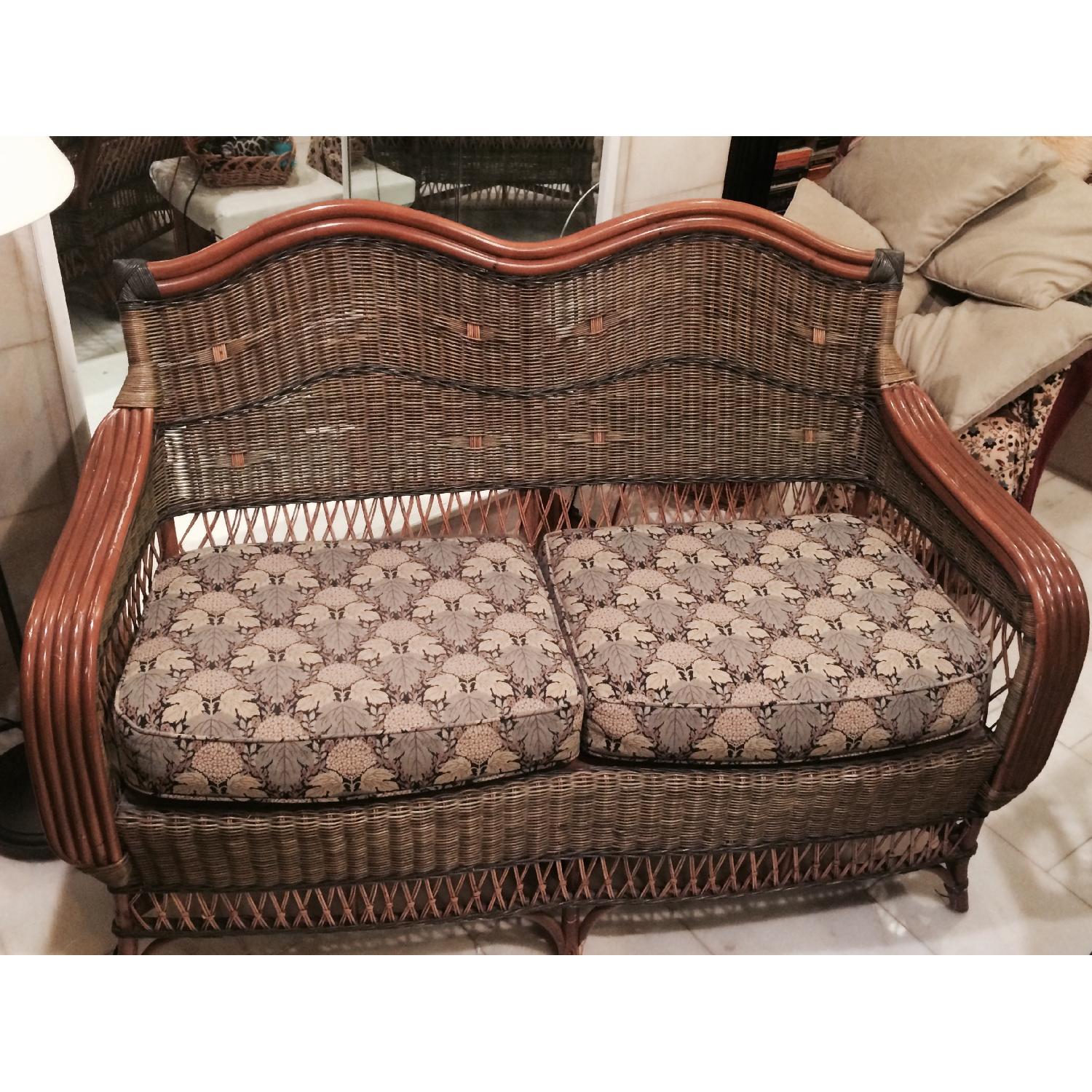 Wicker Loveseat + Chair & Ottoman - image-2