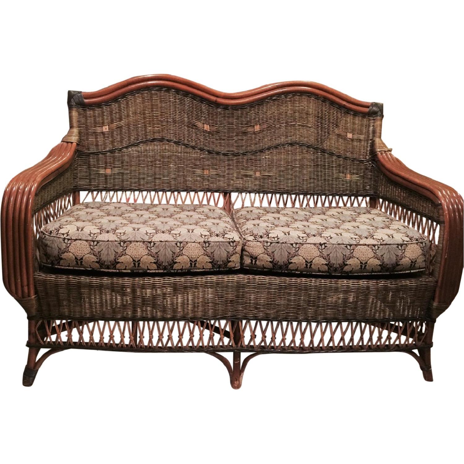 Wicker Loveseat + Chair & Ottoman - image-0