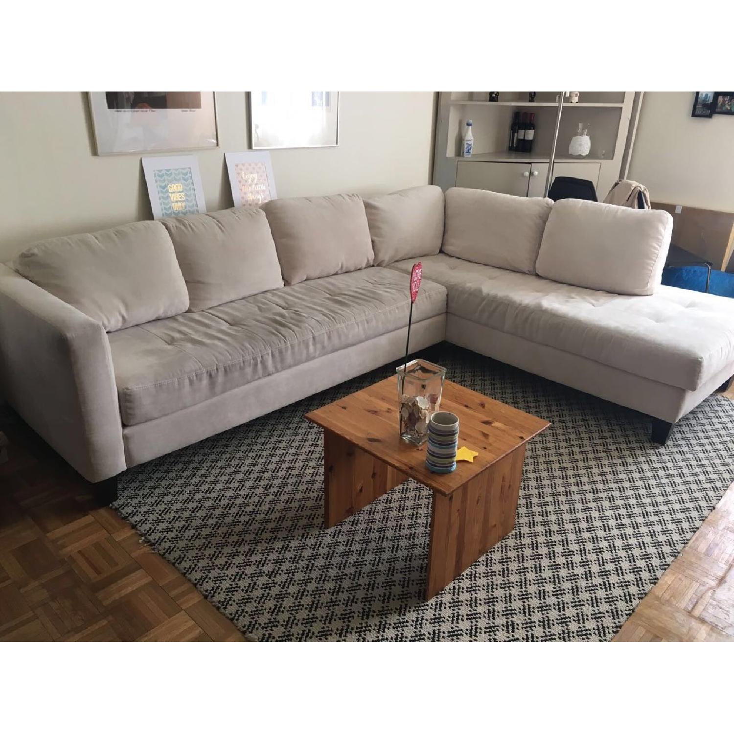 Macy's L-Shaped Sectional in Cream - image-4