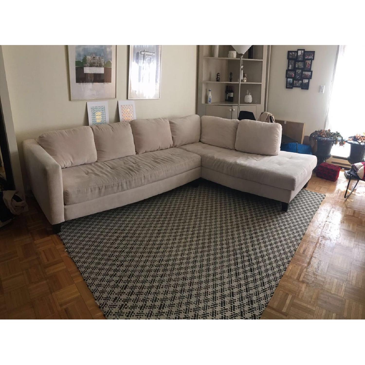 Macy's L-Shaped Sectional in Cream - image-5