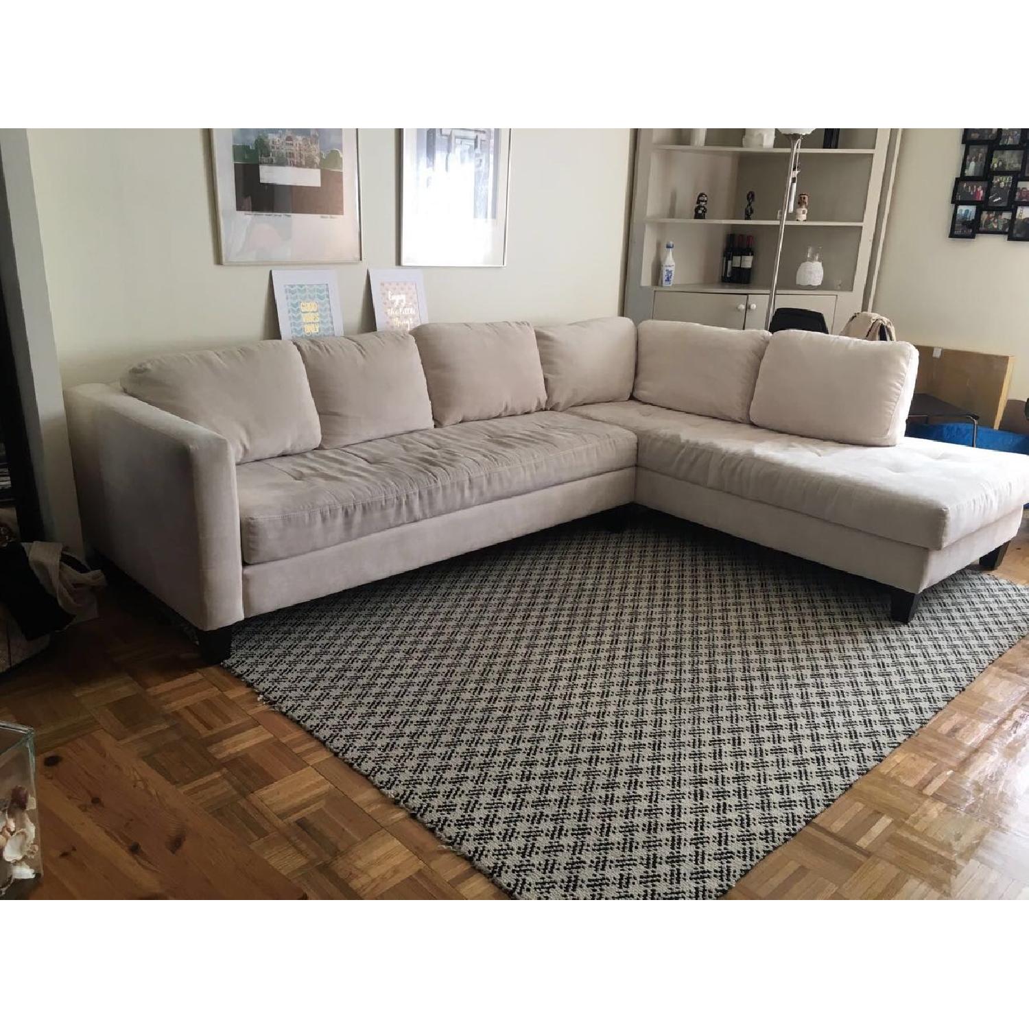 Macy's L-Shaped Sectional in Cream - image-6