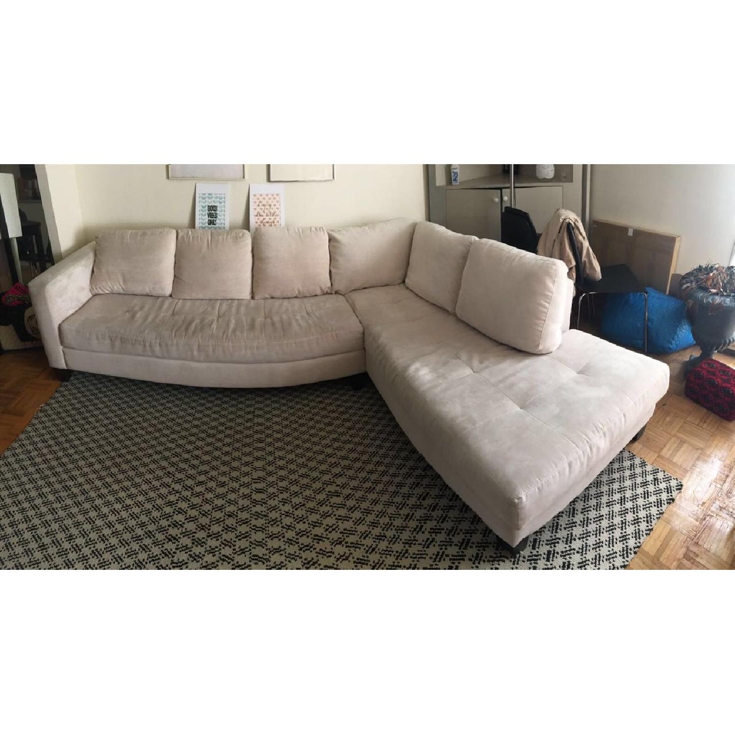 Macy's L-Shaped Sectional in Cream - image-7