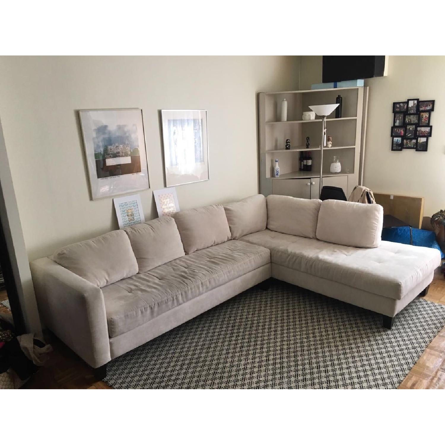 Macy's L-Shaped Sectional in Cream - image-8