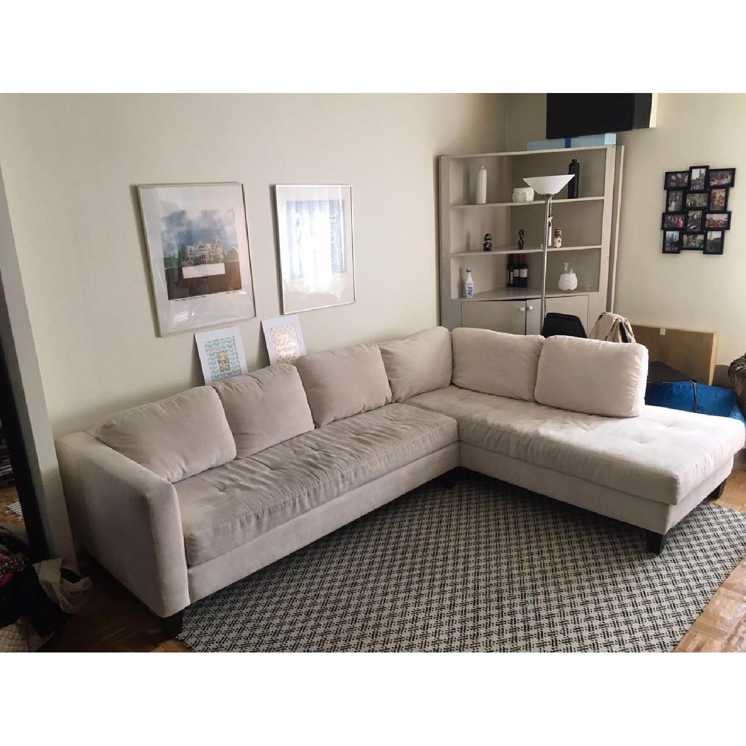 Macy's L-Shaped Sectional in Cream - image-9