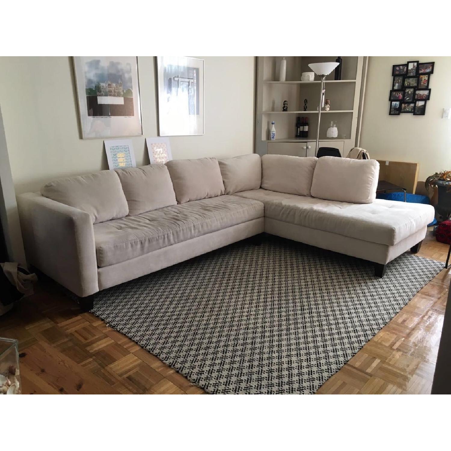 Macy's L-Shaped Sectional in Cream - image-10