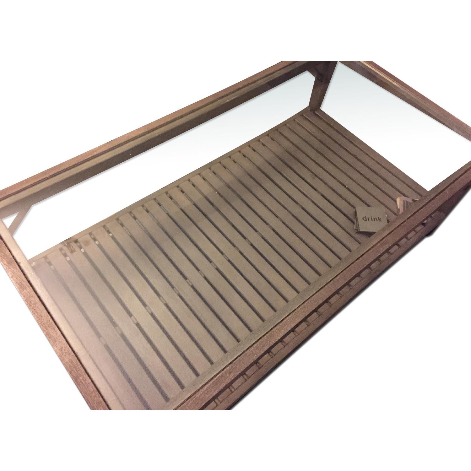 Pottery Barn Glass & Wood Coffee Table - image-0