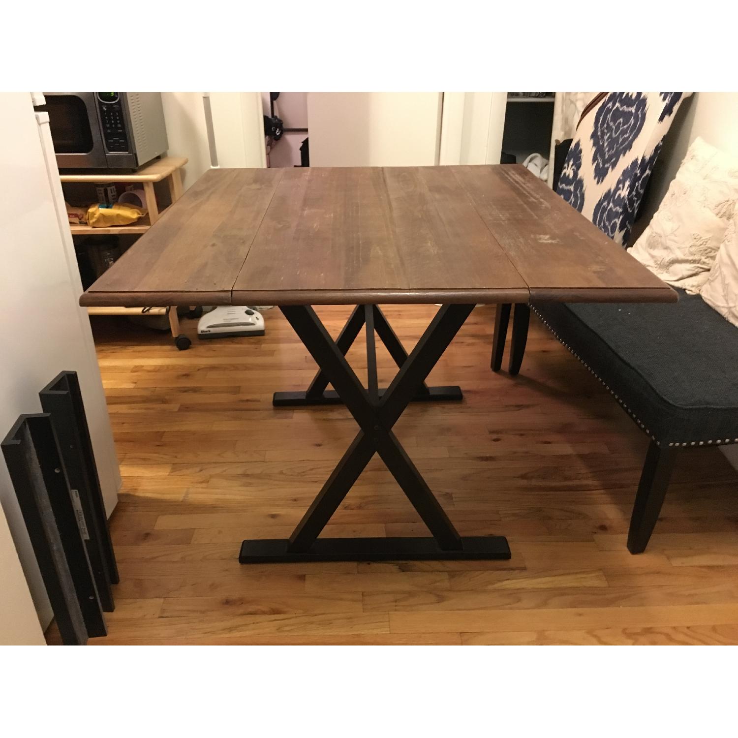 Kitchen/Dining Drop Leaf Rustic Dining Table in Brown - image-2