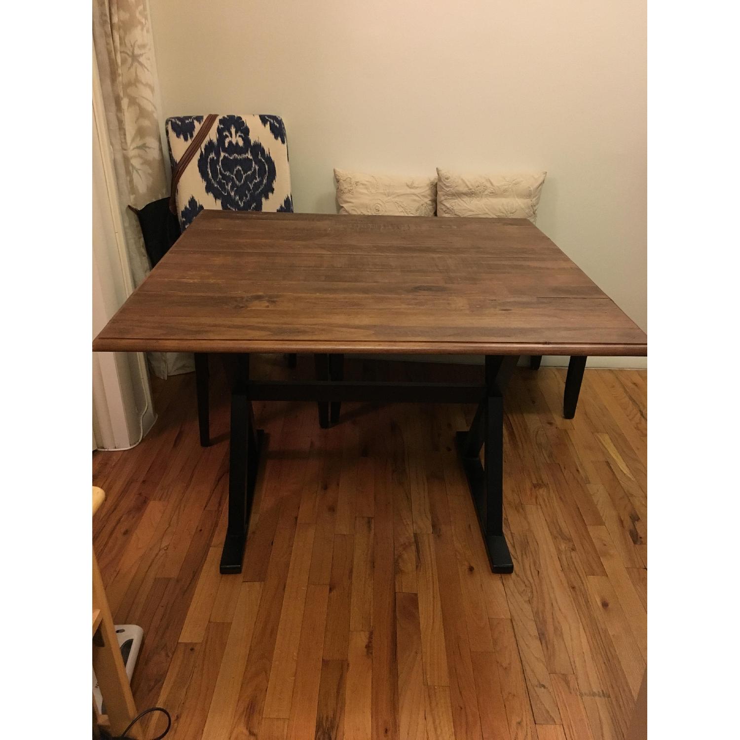 Kitchen/Dining Drop Leaf Rustic Dining Table in Brown AptDeco