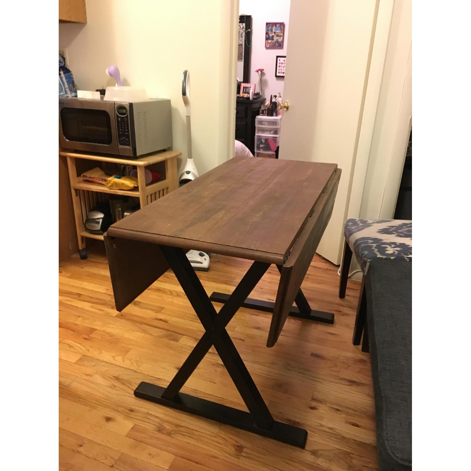 Kitchen/Dining Drop Leaf Rustic Dining Table in Brown - image-4