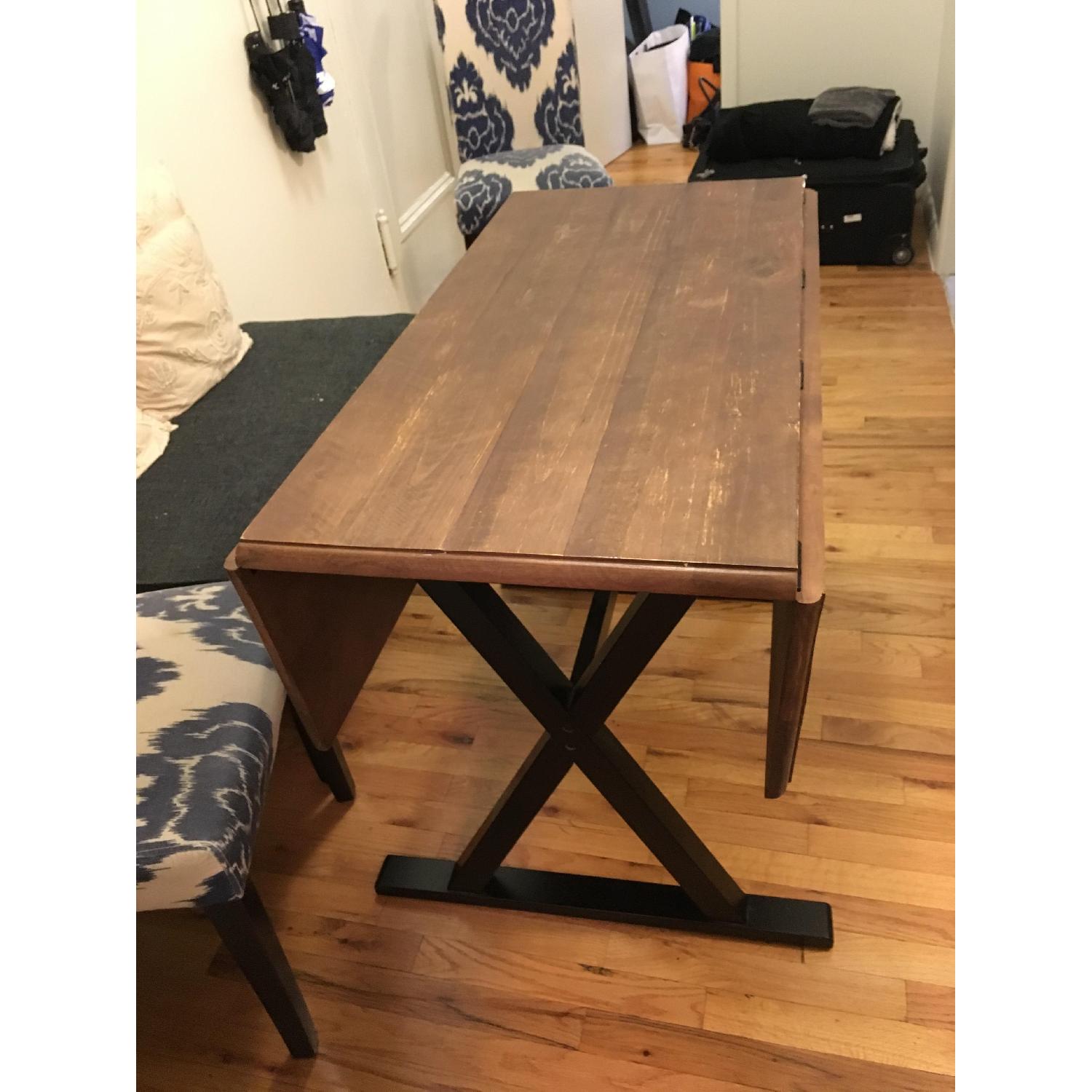 Kitchen/Dining Drop Leaf Rustic Dining Table in Brown AptDeco