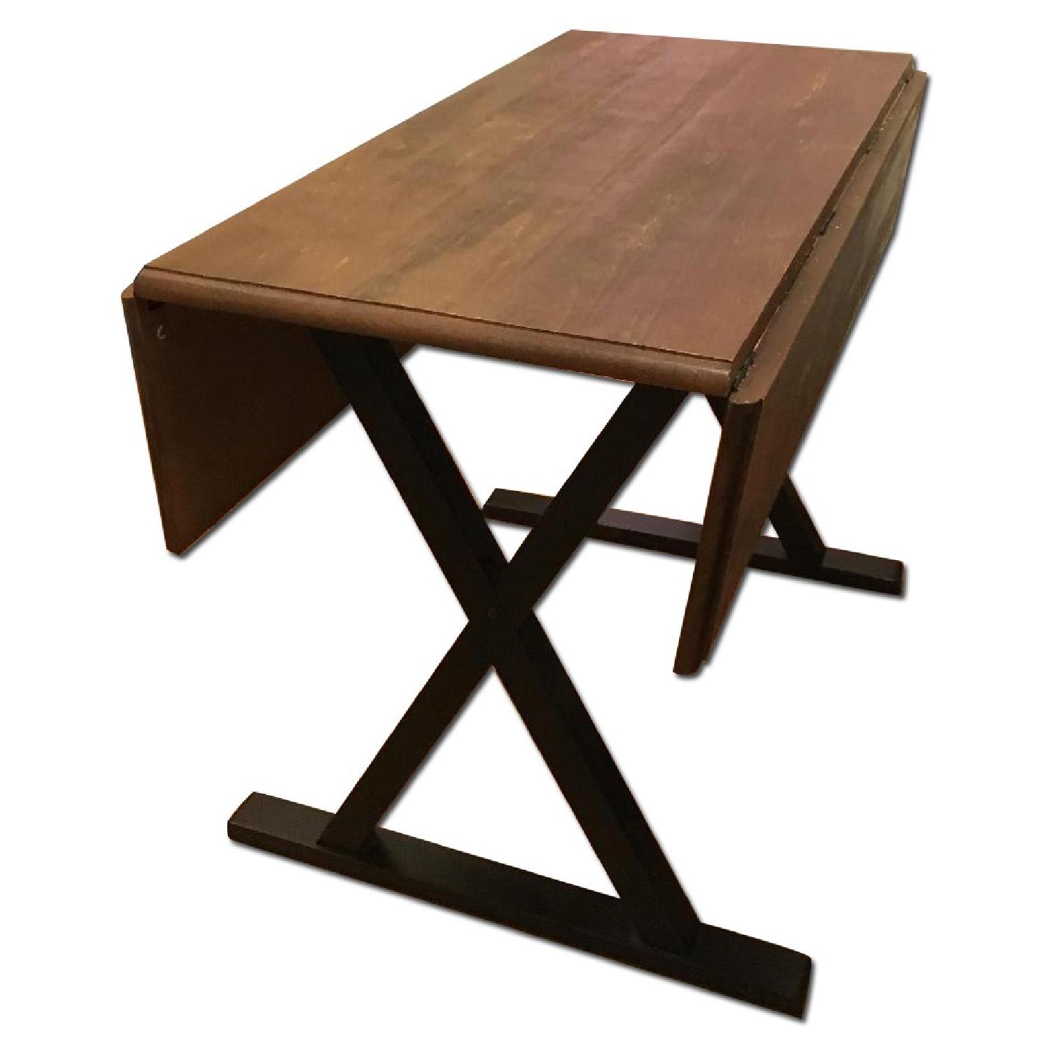 Kitchen/Dining Drop Leaf Rustic Dining Table in Brown AptDeco