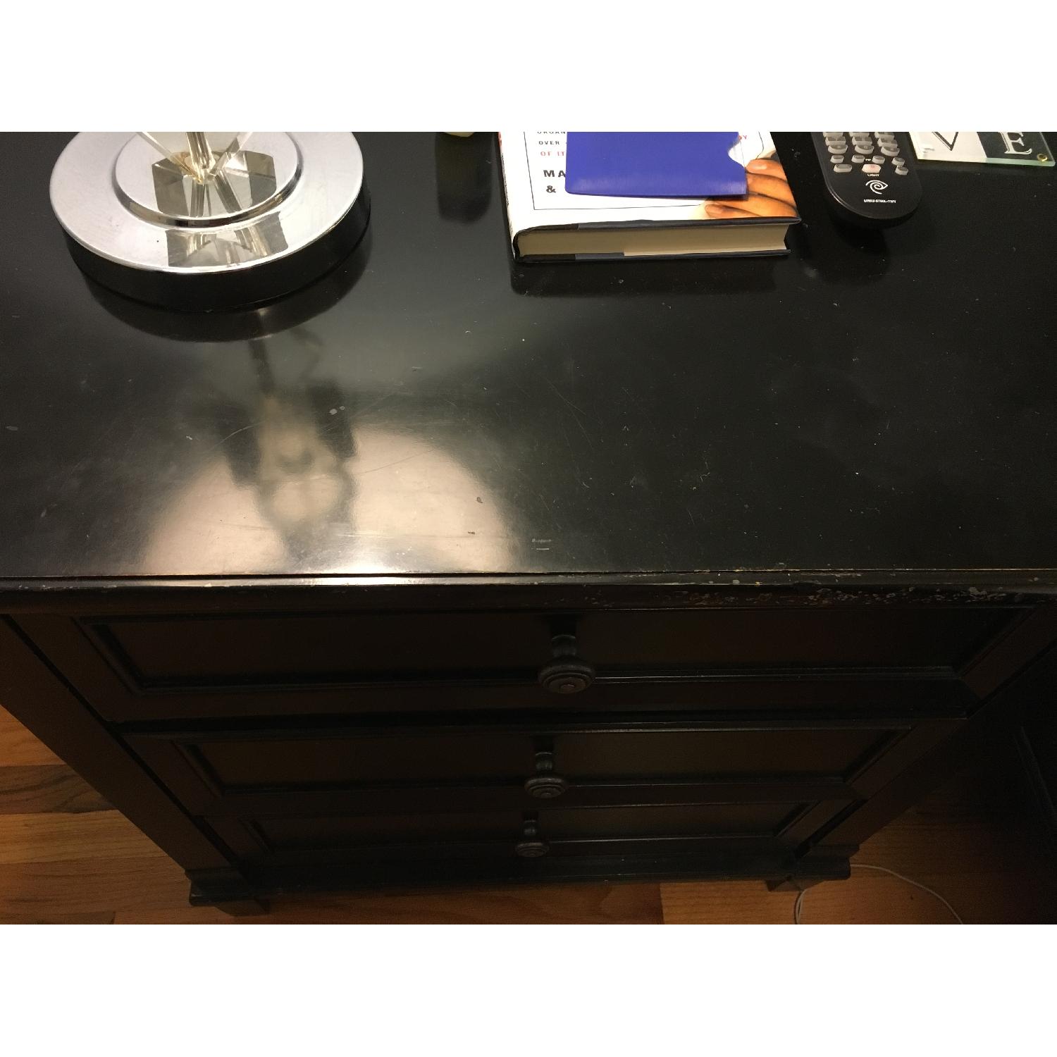 Solid Dark Wood 3 Drawer Bedside Table - image-4