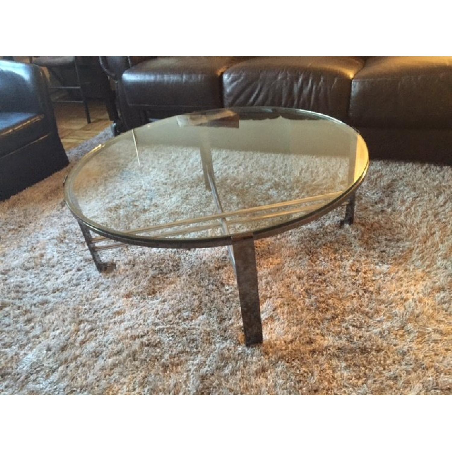 Glass Contemporary Coffee Table - image-2