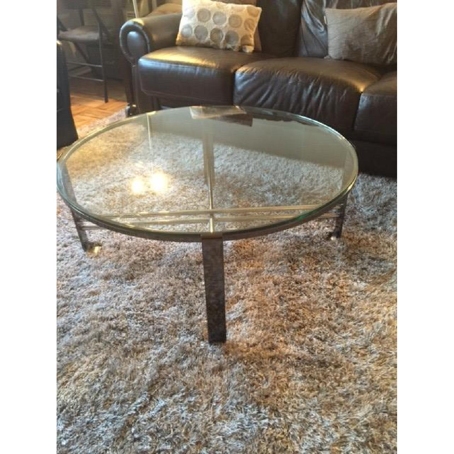 Glass Contemporary Coffee Table - image-3