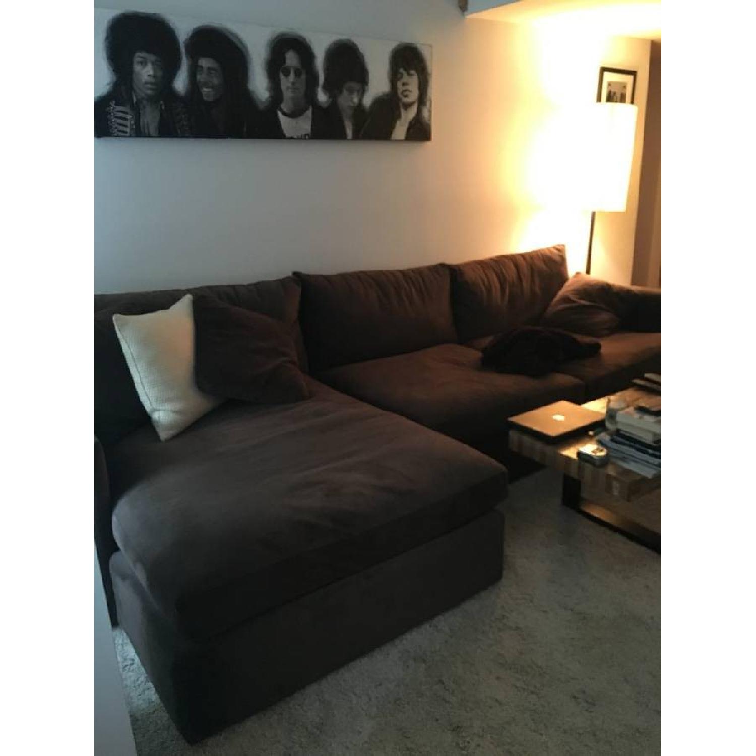 Crate & Barrel Brown Lounge Sectional - image-1