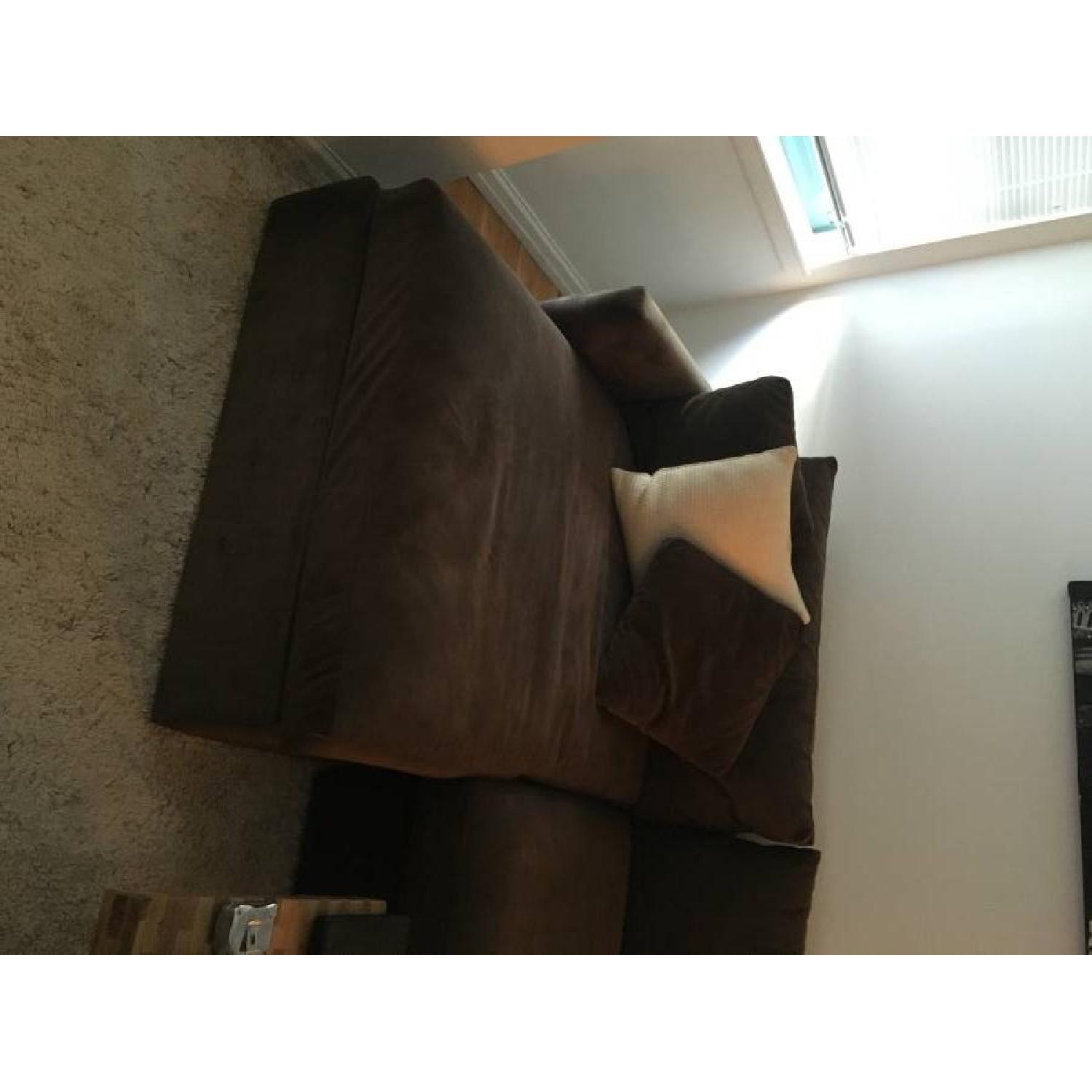 Crate & Barrel Brown Lounge Sectional - image-2