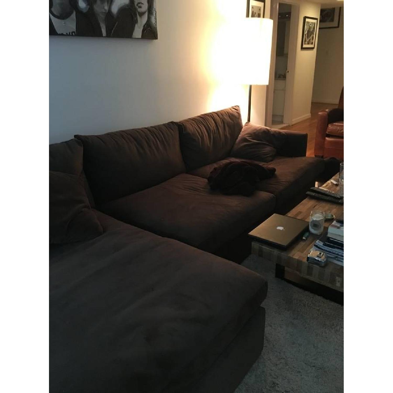 Crate & Barrel Brown Lounge Sectional - image-3