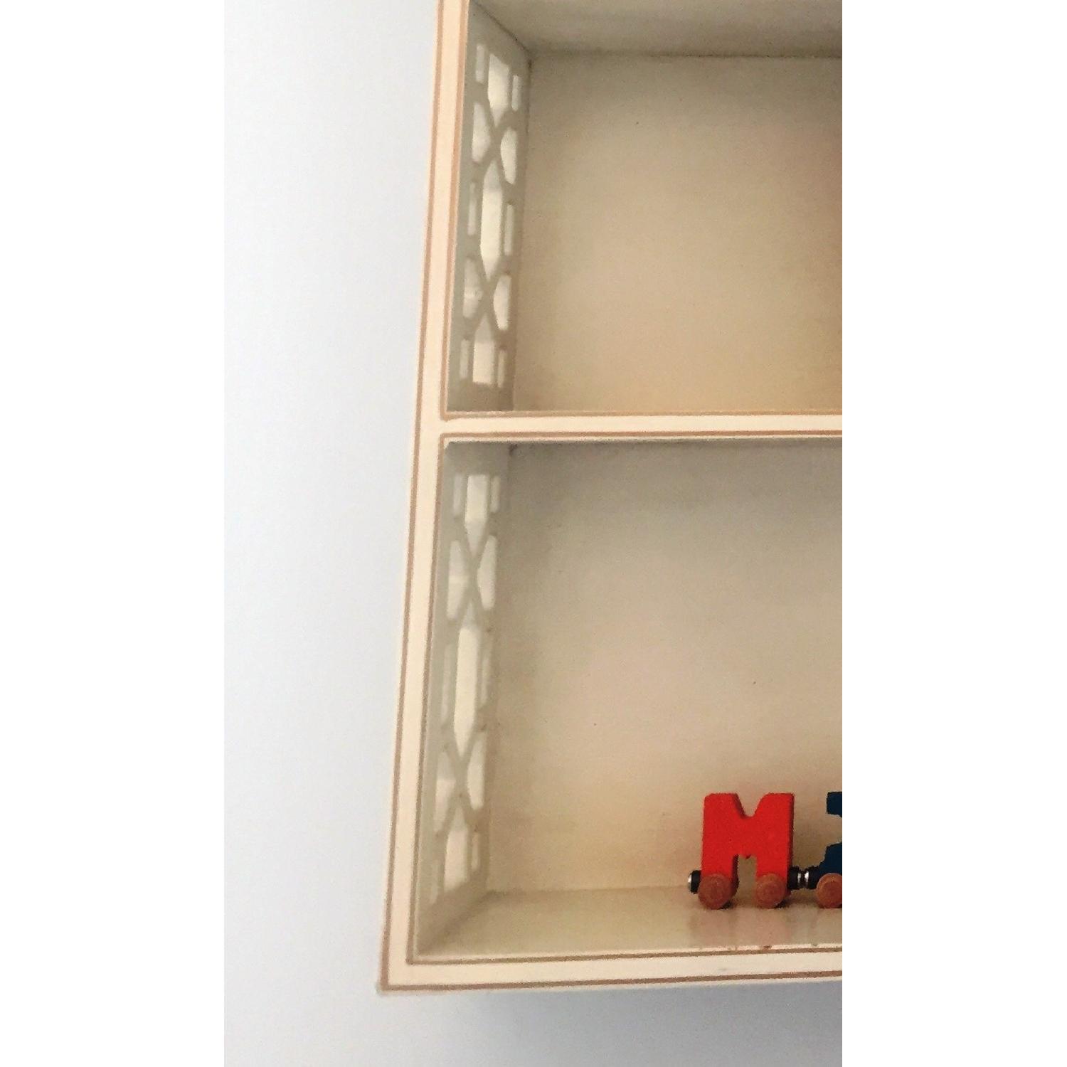 Distressed White Wall Shelving Unit - image-2