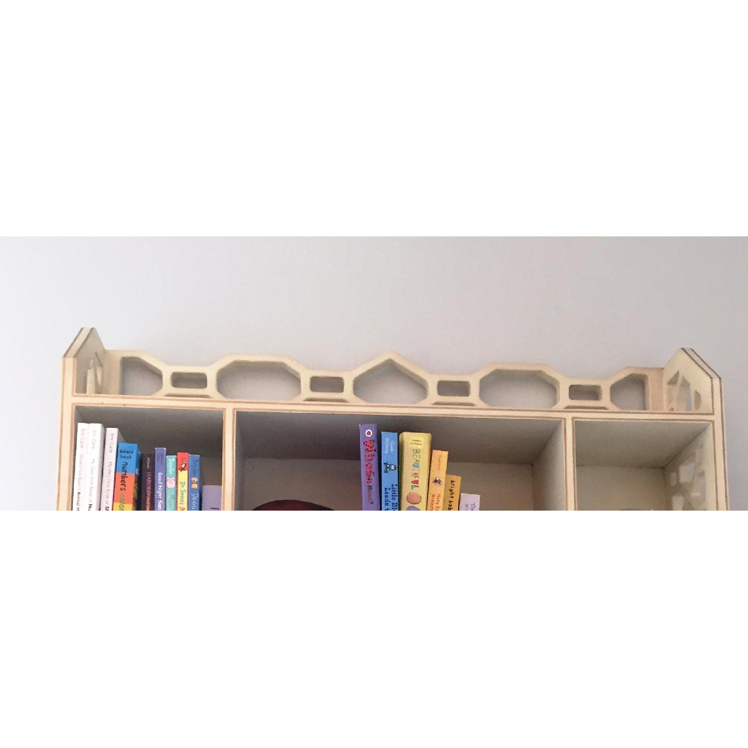Distressed White Wall Shelving Unit - image-3