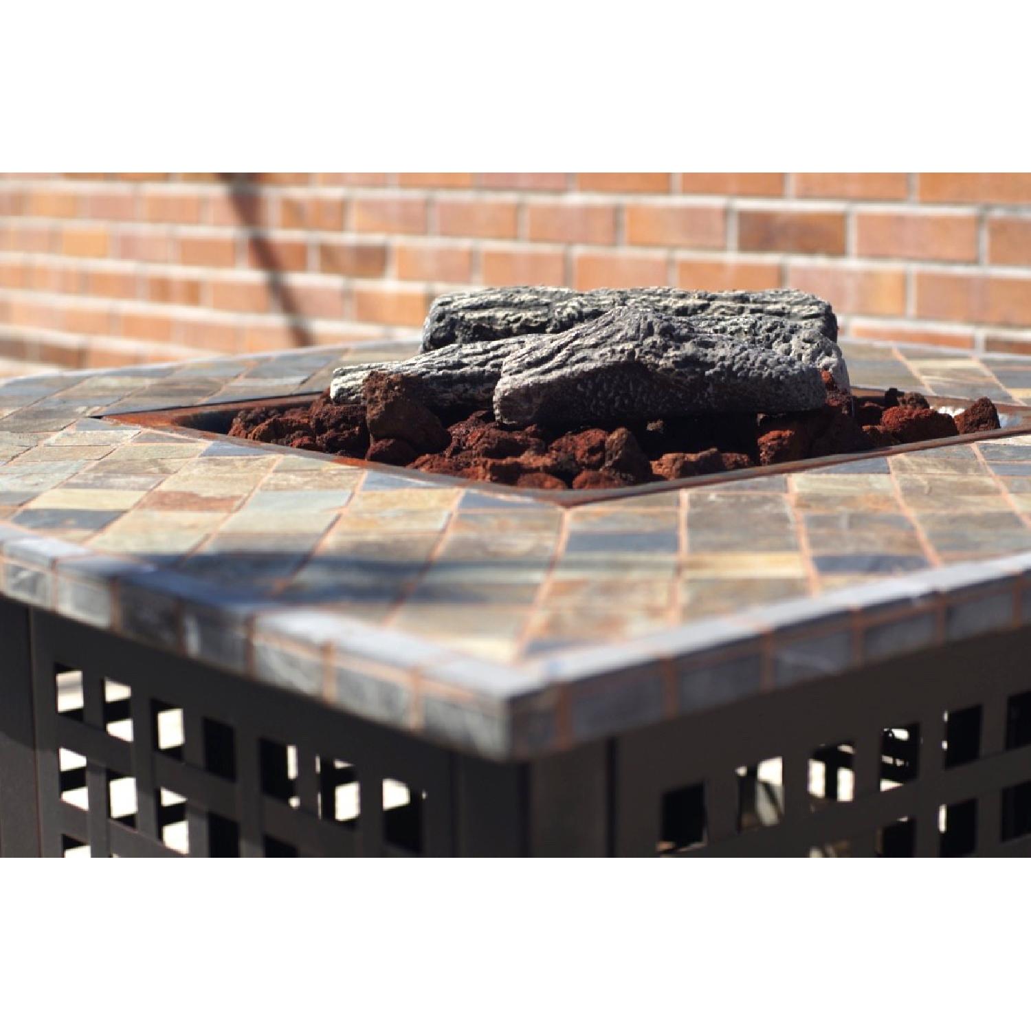 Blue Rhino Gas Outdoor Firebowl w/ Slate/Marble Mantel - image-2
