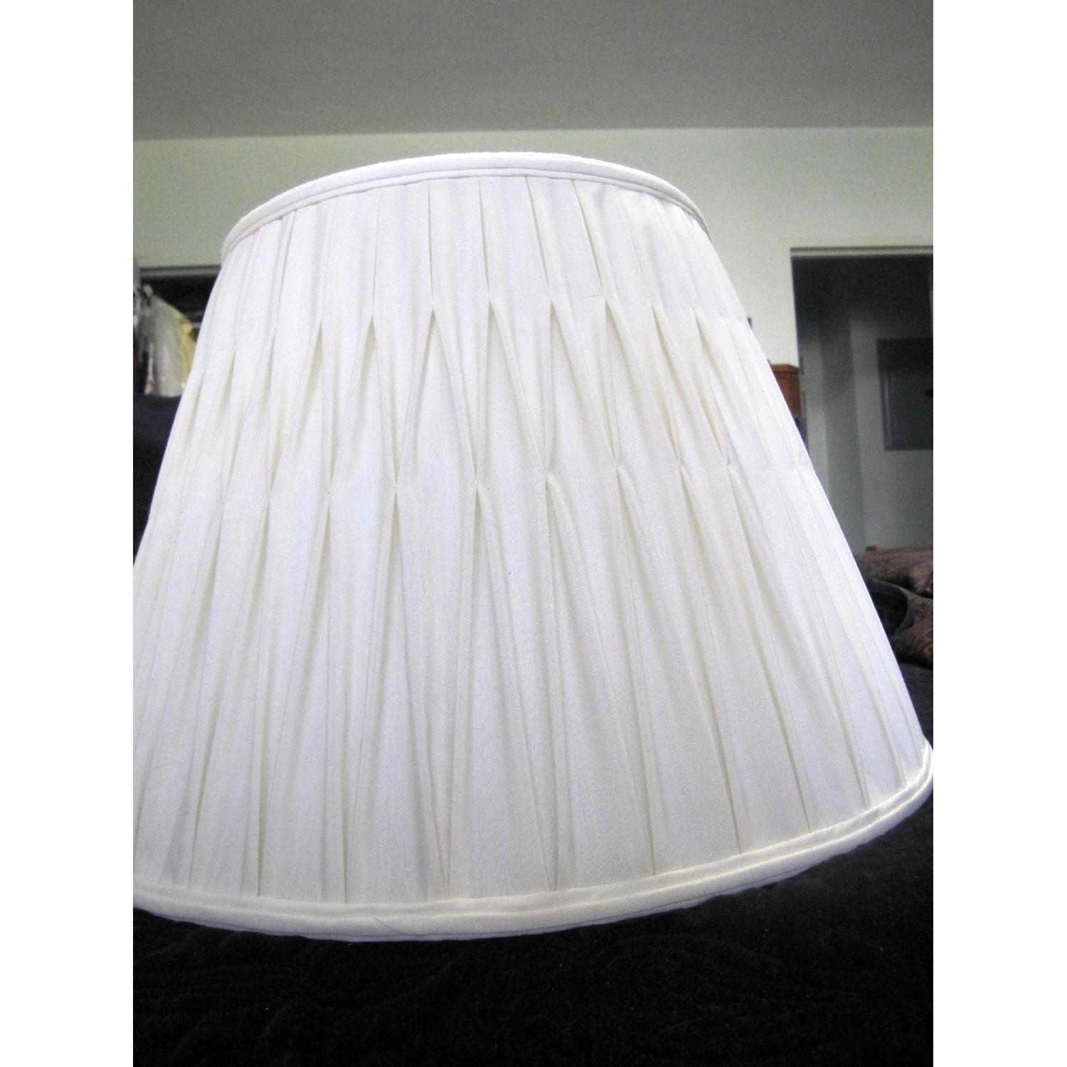 Ivory Silk-Lined Silk Pleated Lamp Shades - image-1