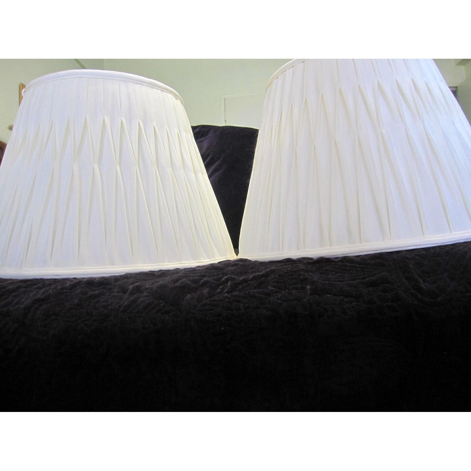 Ivory Silk-Lined Silk Pleated Lamp Shades - image-2