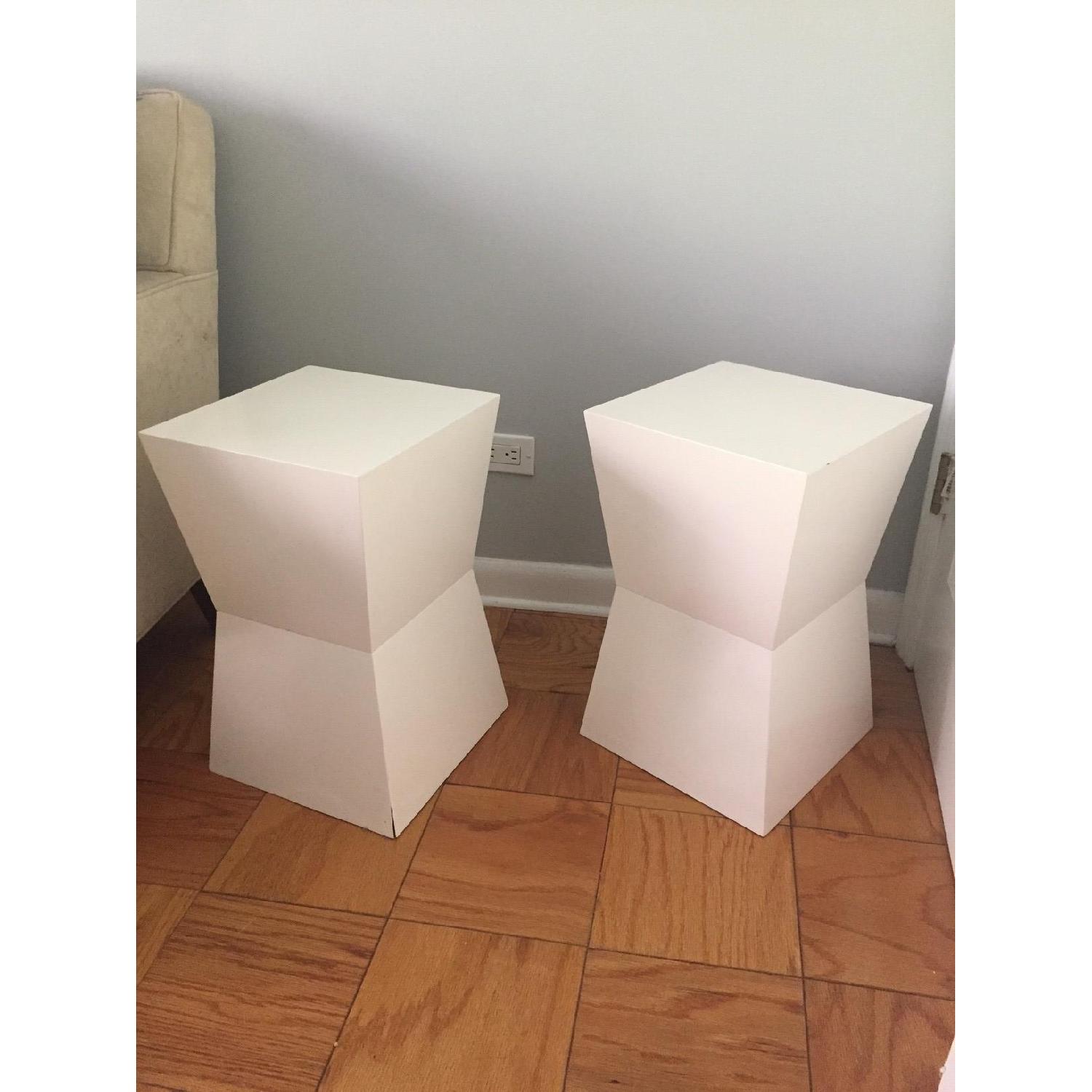 West Elm Rustic Block Side Tables - Pair - image-2
