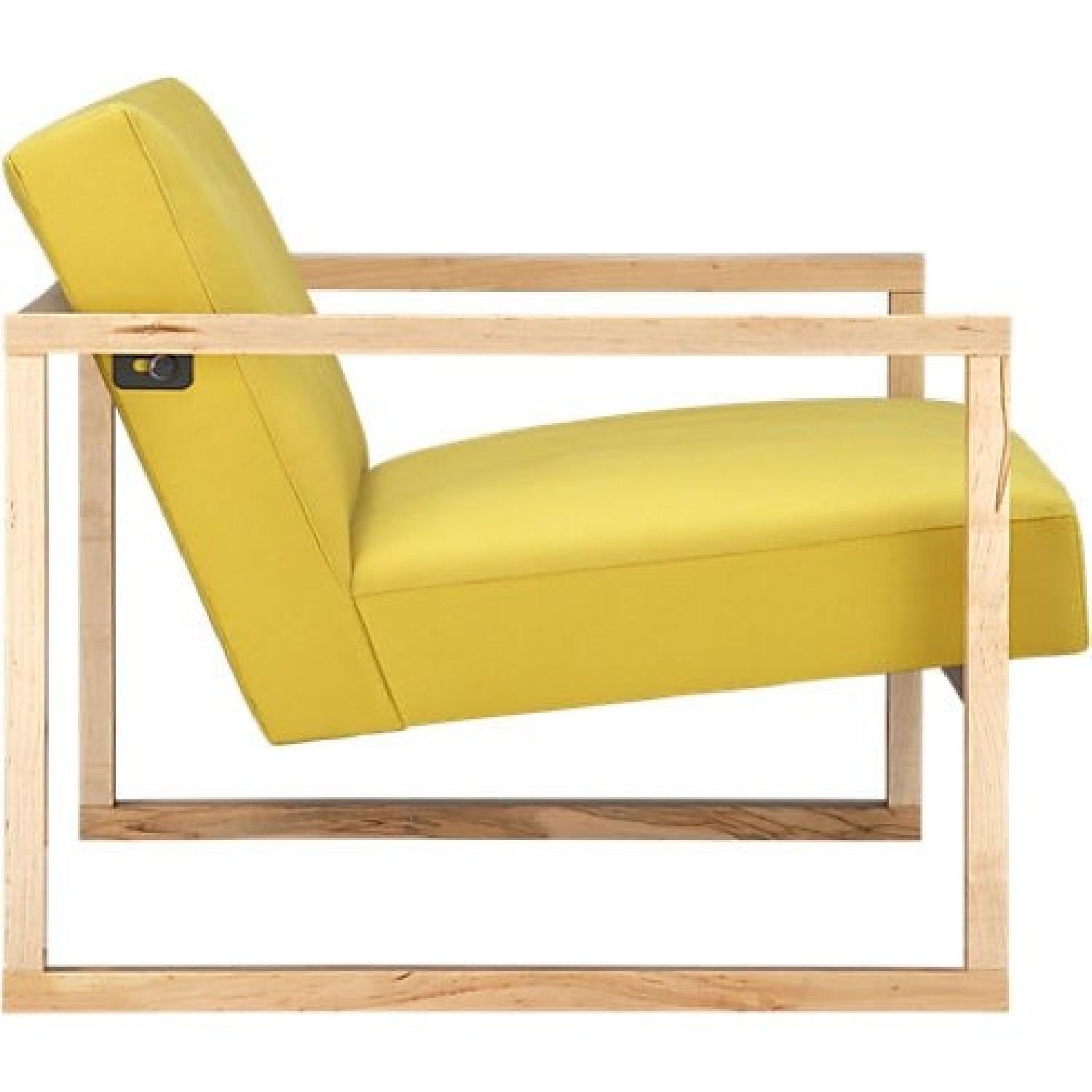 CB2 Upholstered Sofa w/ Wooden Arms - image-2