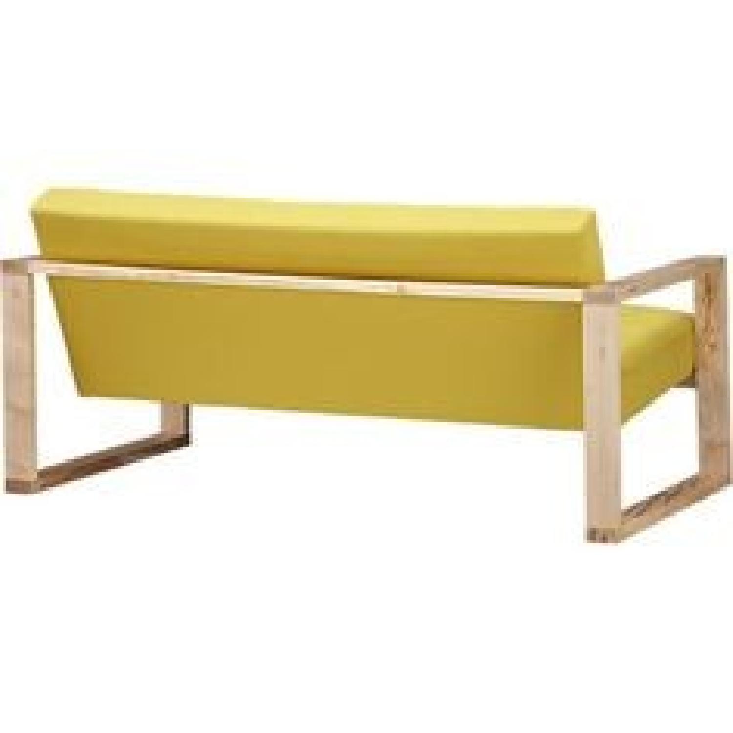 CB2 Upholstered Sofa w/ Wooden Arms - image-3