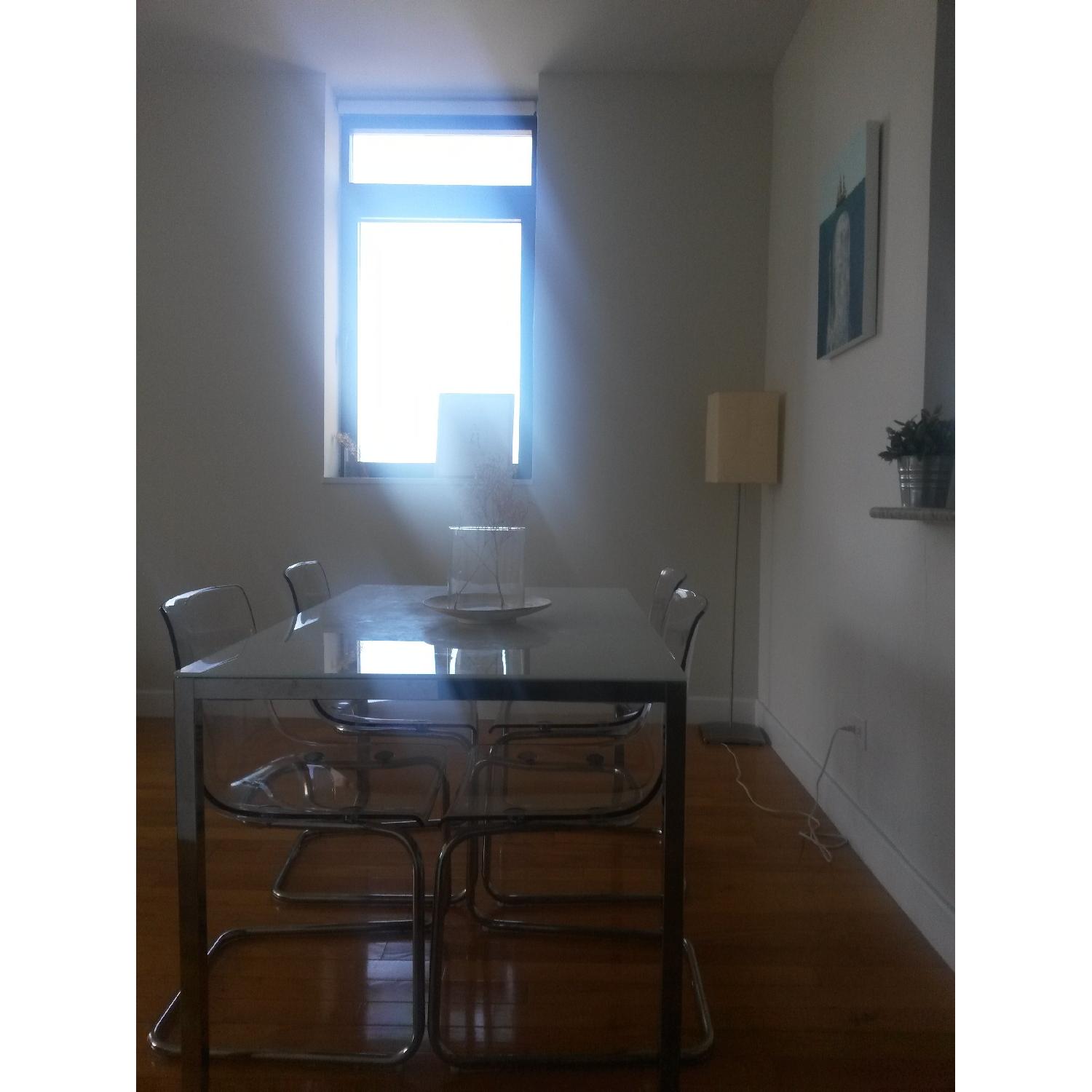 【引渡し済み】IKEA TORSBYデスク /TOBIAS 4脚 DOCKSTA / TOBIAS table and 4 chairs, white white/brown/red, 401/2