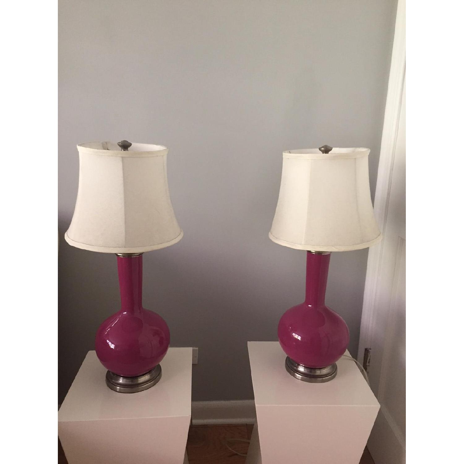 Raspberry Table/Bedside Lamps - Pair - image-1