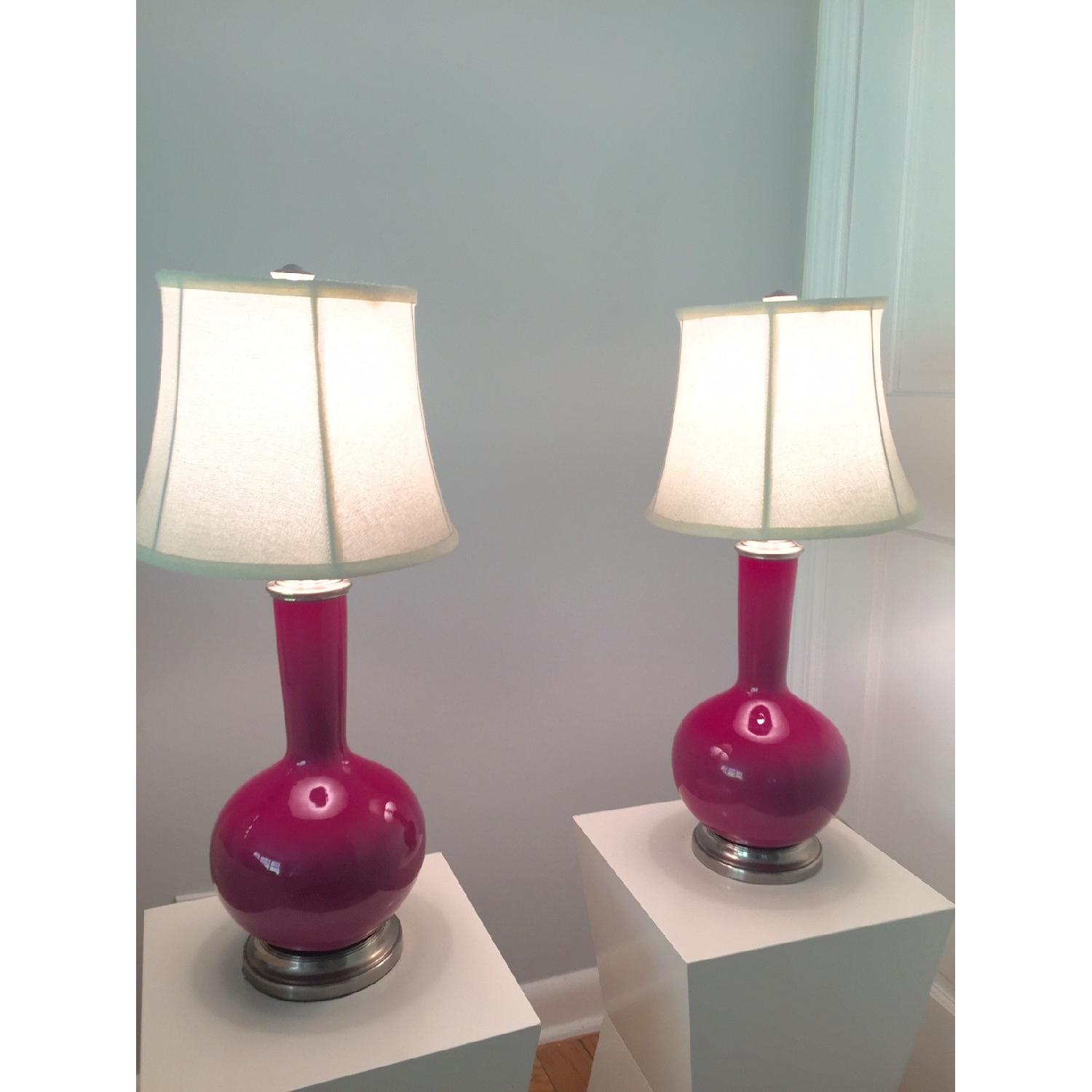 Raspberry Table/Bedside Lamps - Pair - image-2