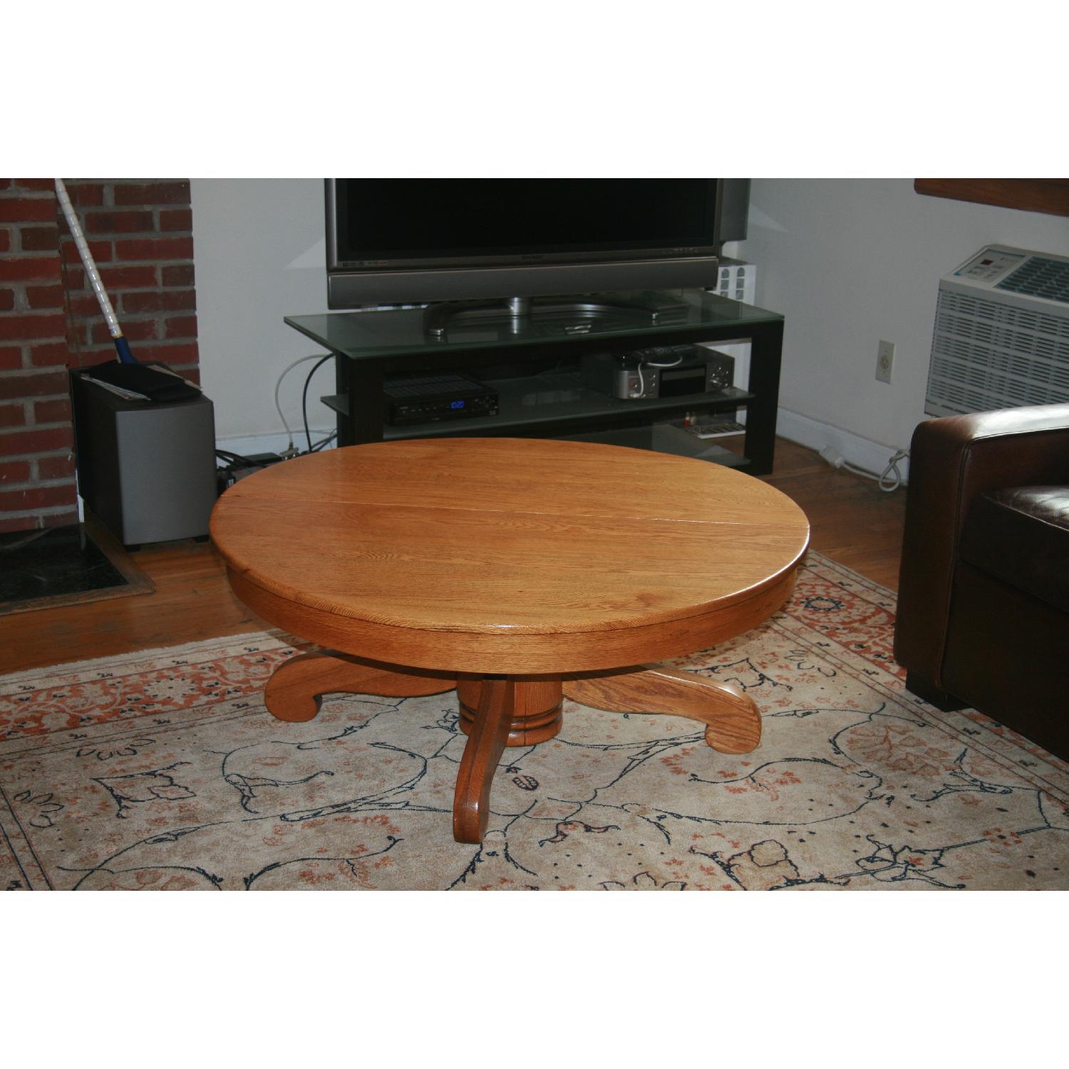Antique Solid White Oak Coffee Table - image-1
