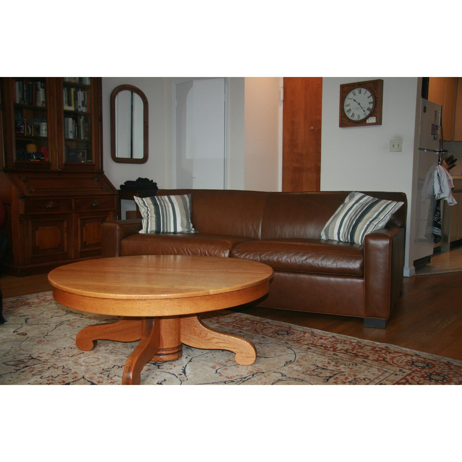Antique Solid White Oak Coffee Table - image-3