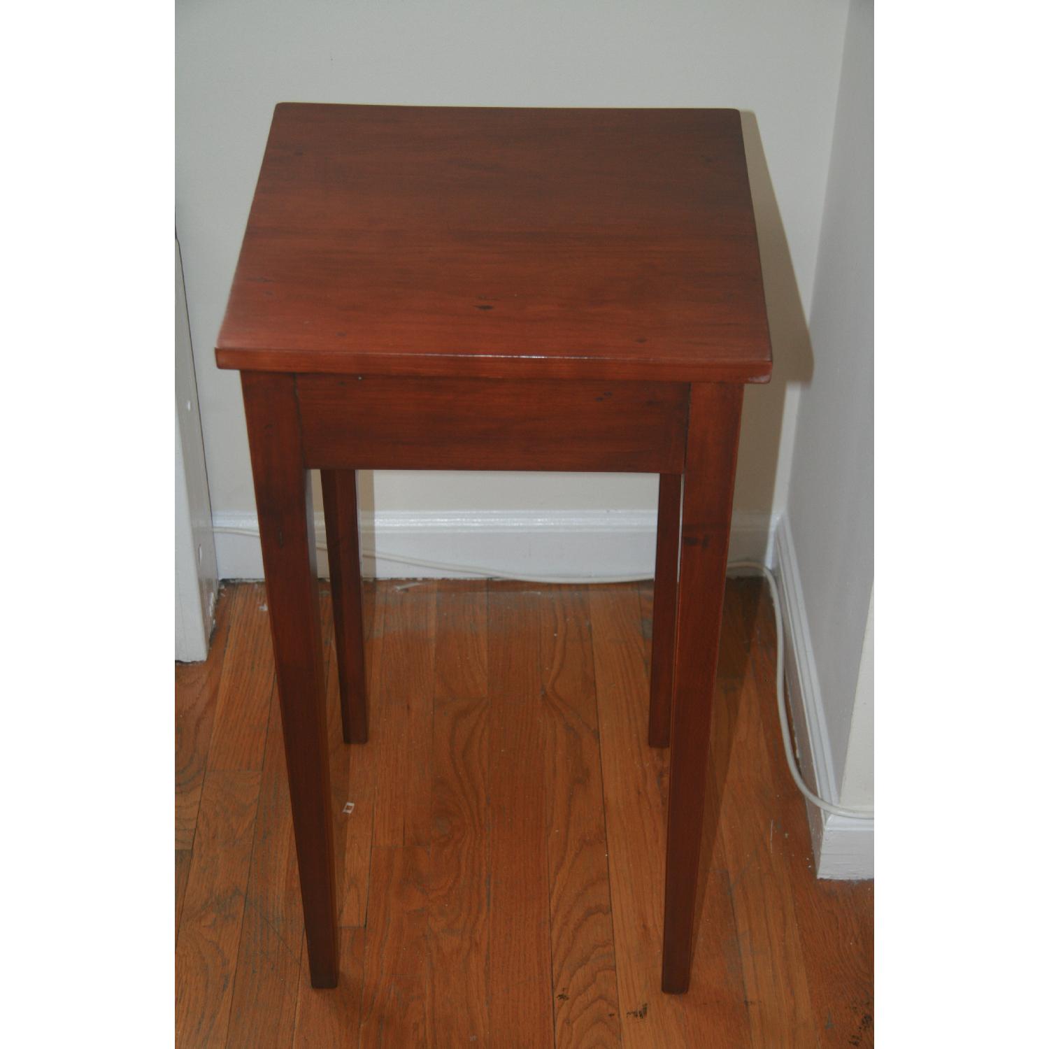 Antique Solid Cherry Stand w/ Hepplewhite Legs - image-1