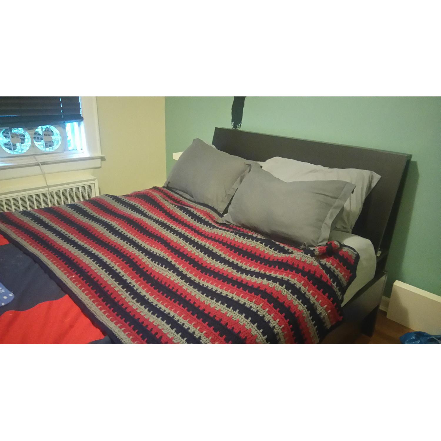 Ikea Queen Bed Frame w/ Headboard & 4 Storage Drawers - image-1