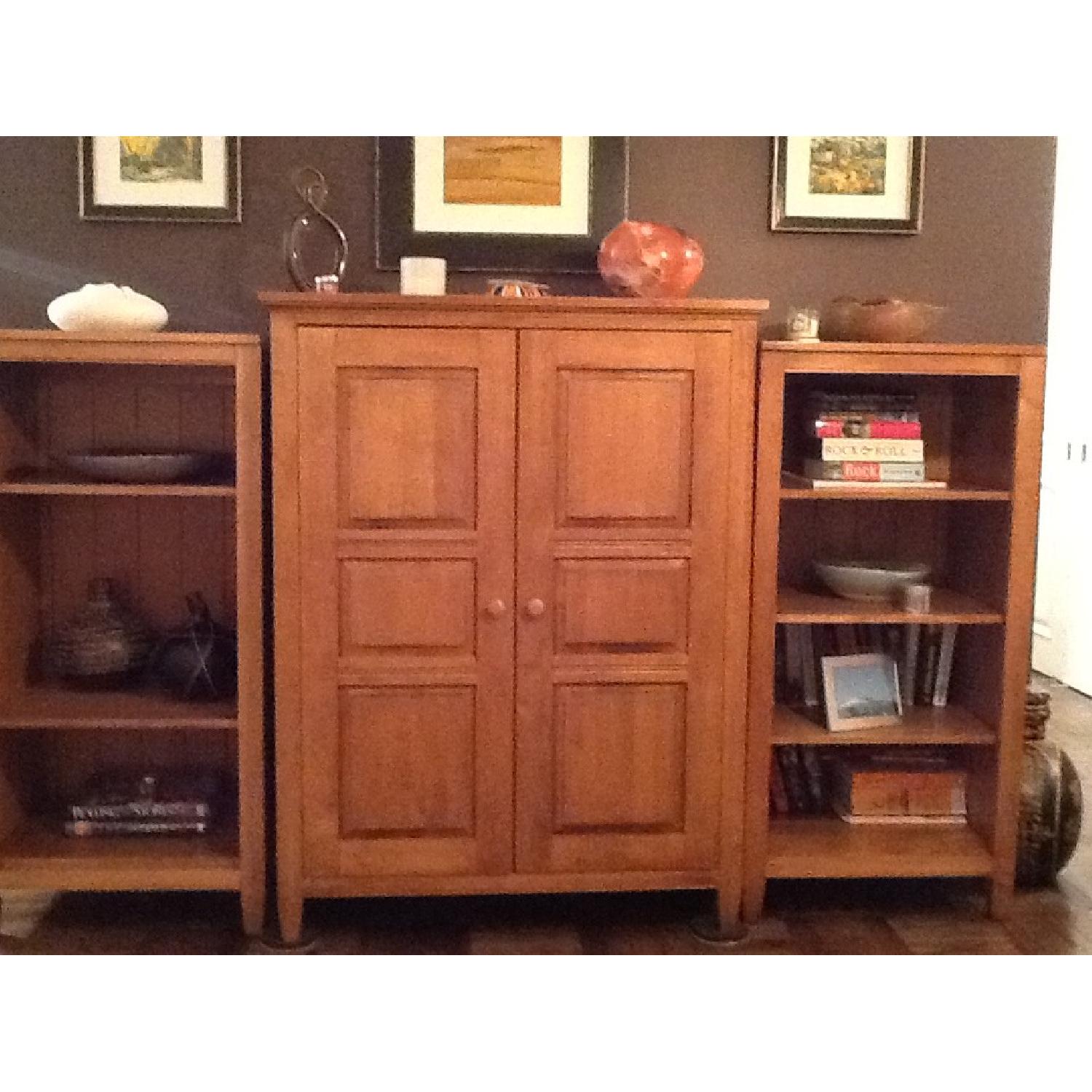 Ethan Allen Media Center w/ Side Bookcases - image-2