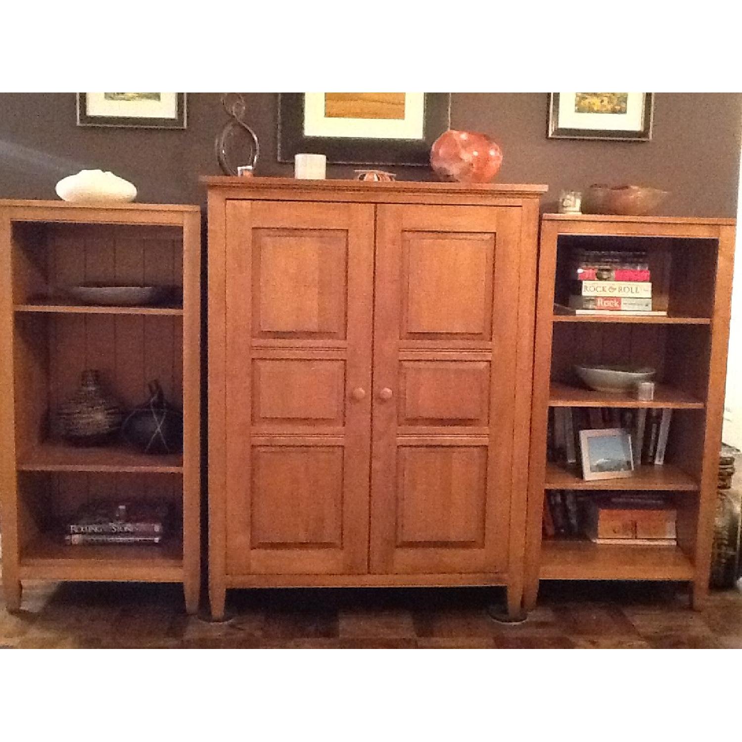 Ethan Allen Media Center w/ Side Bookcases - image-5
