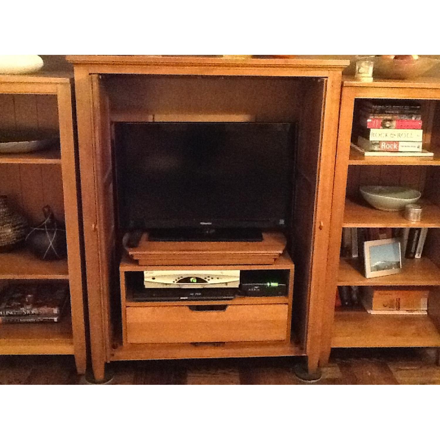 Ethan Allen Media Center w/ Side Bookcases - image-10