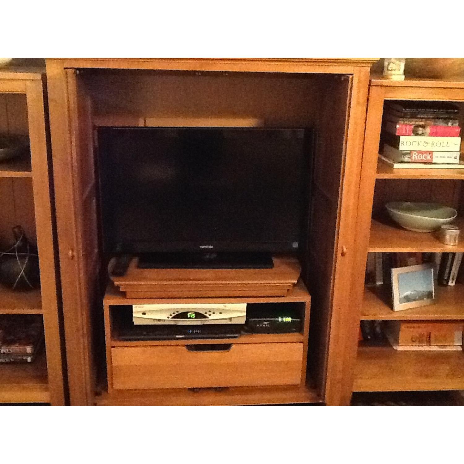 Ethan Allen Media Center w/ Side Bookcases - image-11