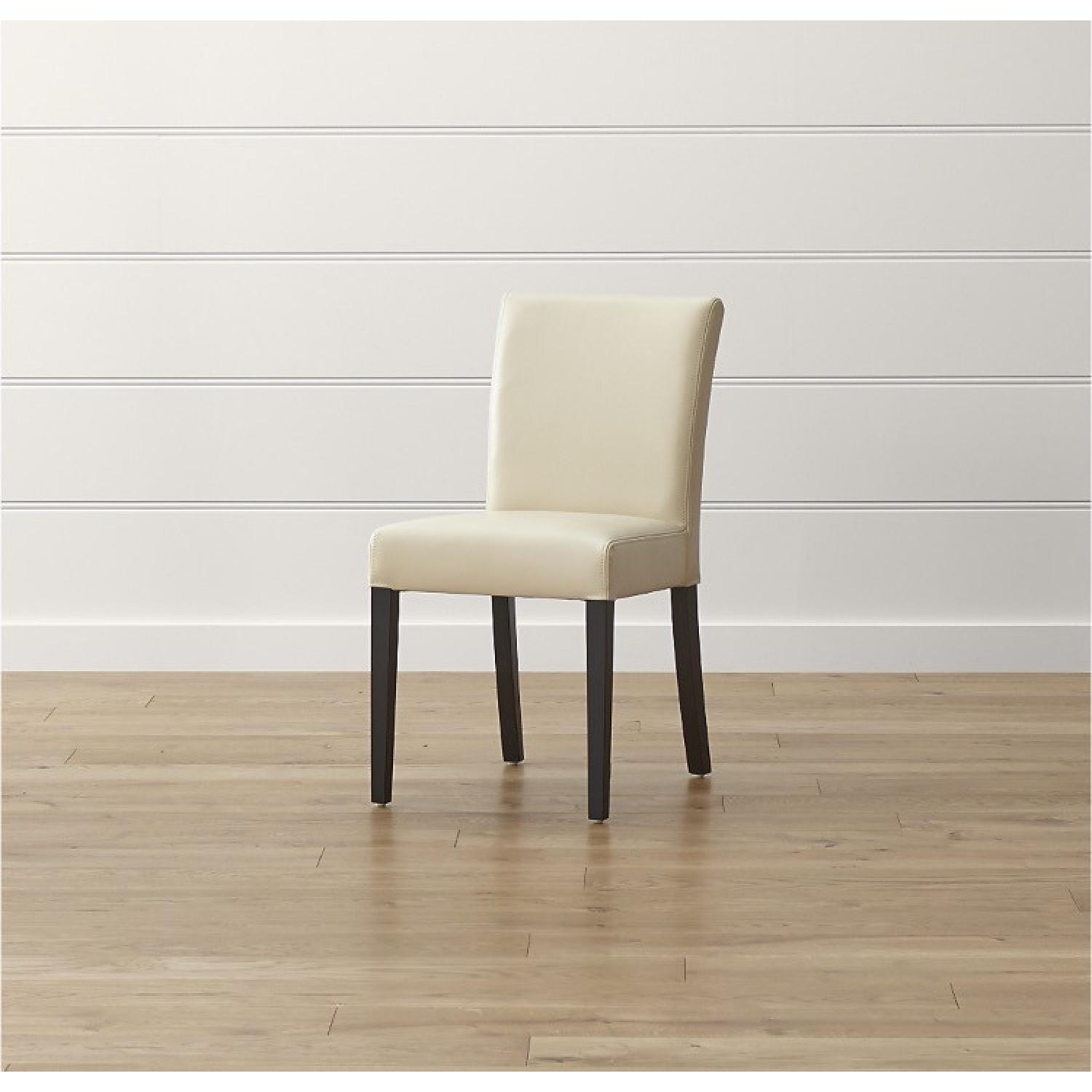 Crate & Barrel Ivory Leather Chairs - 4 Available - image-3