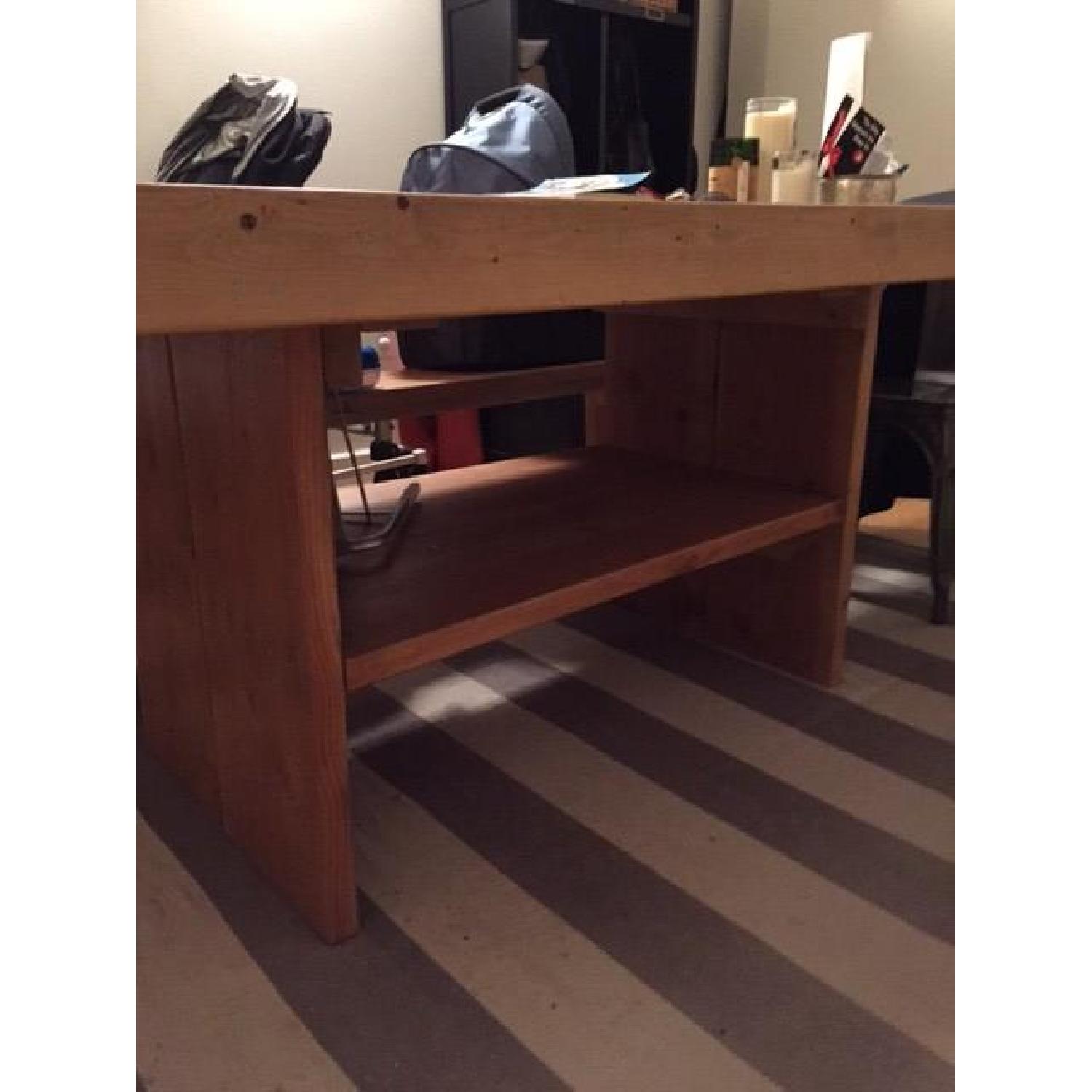 Reclaimed Wood Large Farmhouse Dining Table w/ 2 Benches - image-3