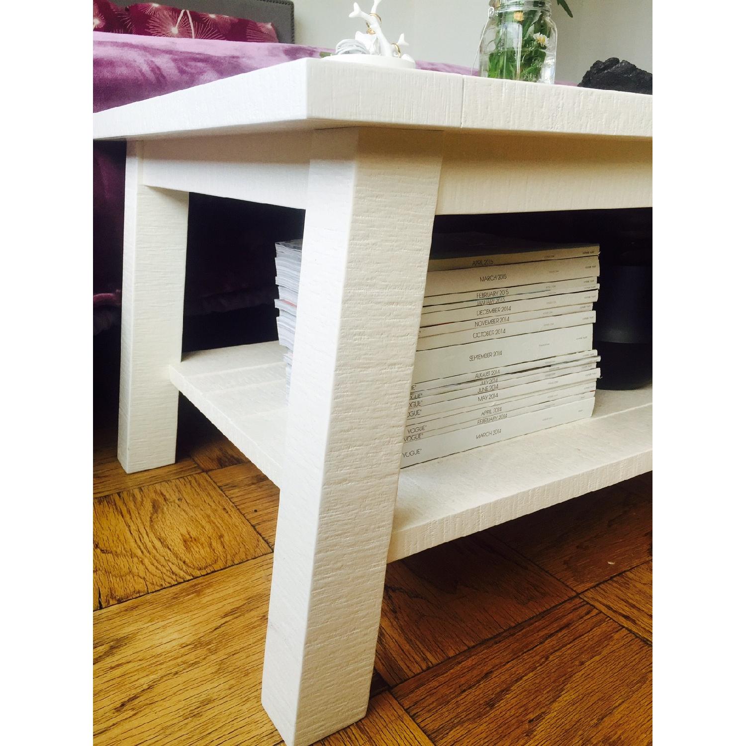 West Elm Rustic Wood Coffee Table in White - image-2