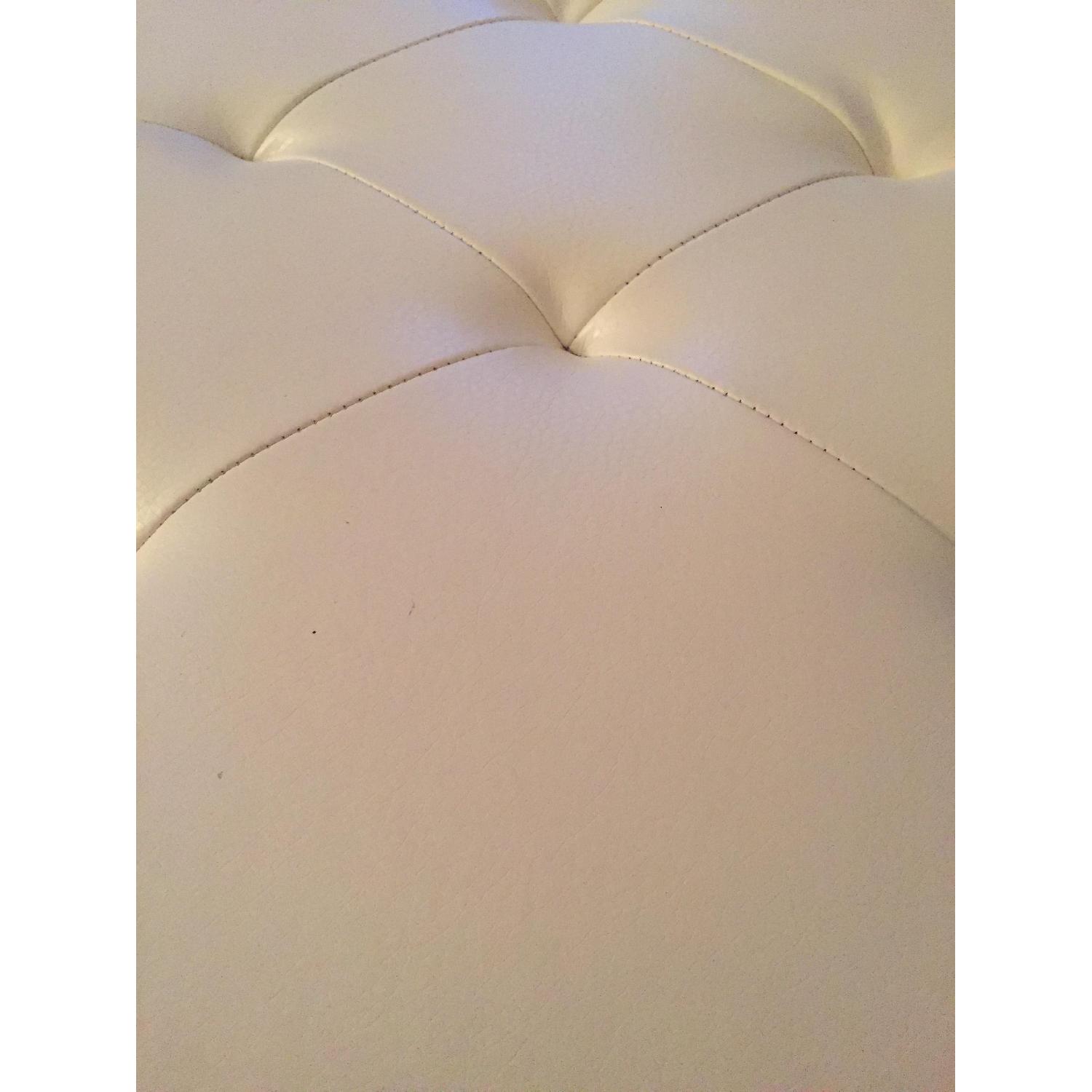 White Leather Ottoman - image-5