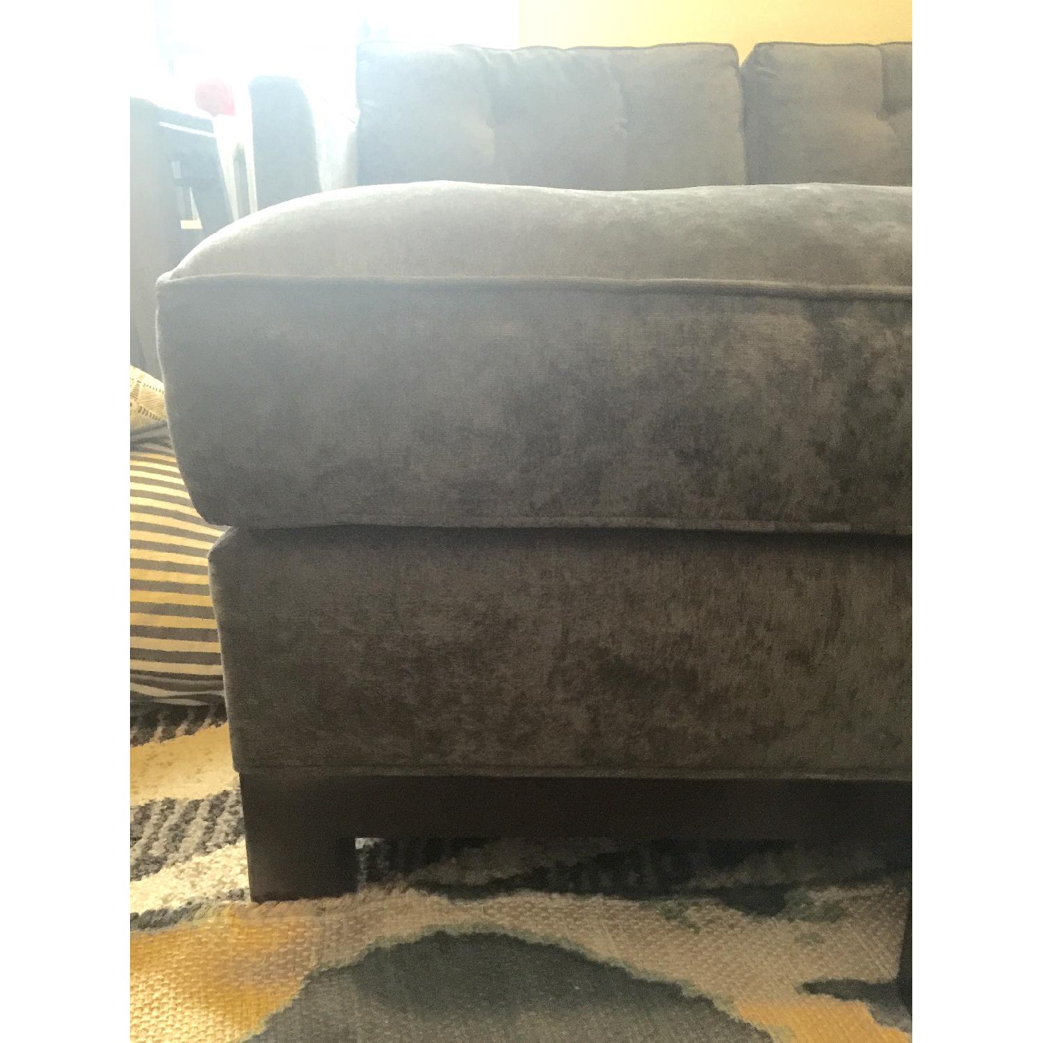 Grey Velvet Sectional Sofa - image-5